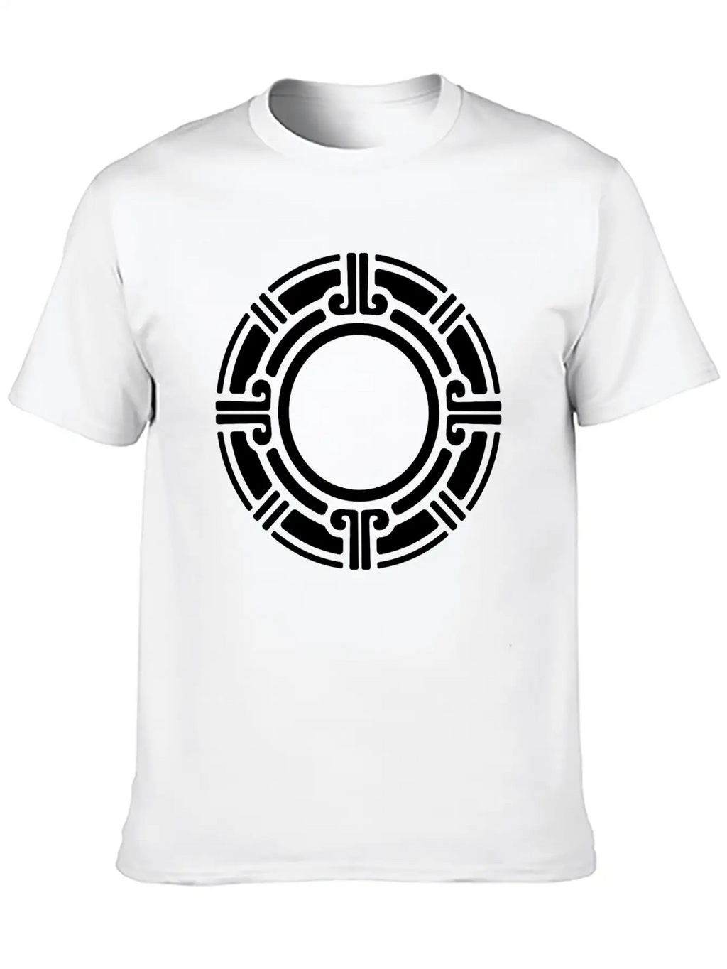 Aztec Tribal Circular Border Pattern Essential Cotton Tee For Daily Outfits – Unisex Style