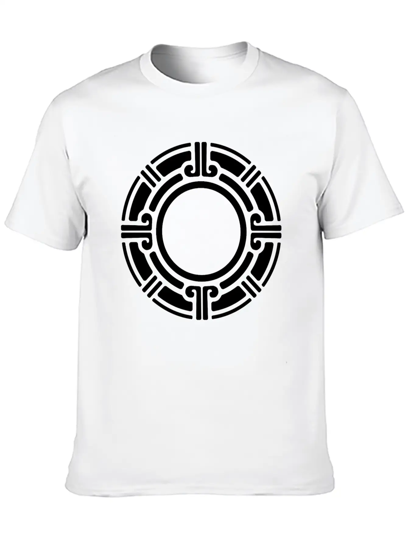 Aztec Tribal Circular Border Pattern Essential Cotton Tee For Daily Outfits – Unisex Style