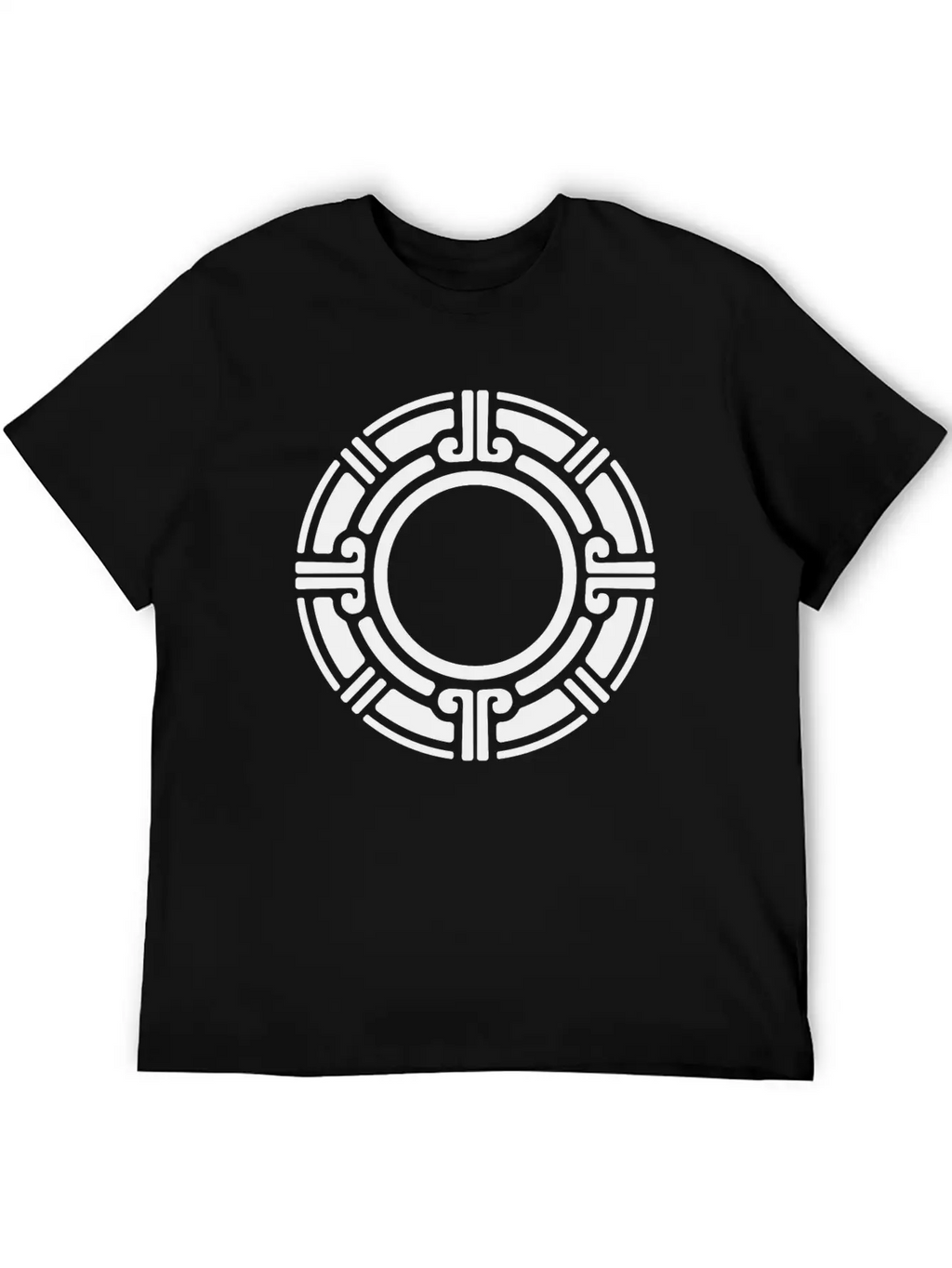 Aztec Tribal Circular Border Pattern Essential Cotton Tee For Daily Outfits – Unisex Style