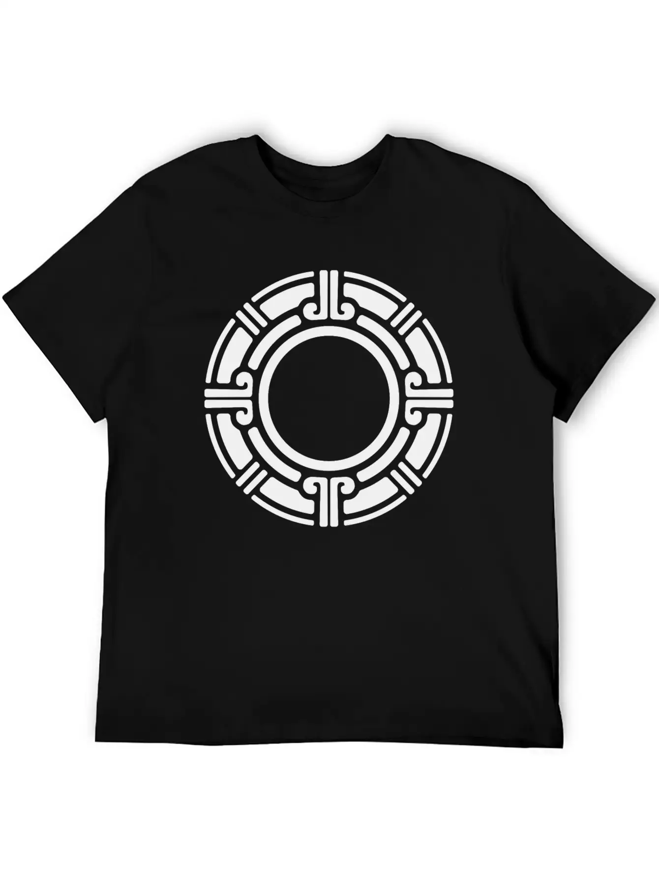 Aztec Tribal Circular Border Pattern Essential Cotton Tee For Daily Outfits – Unisex Style