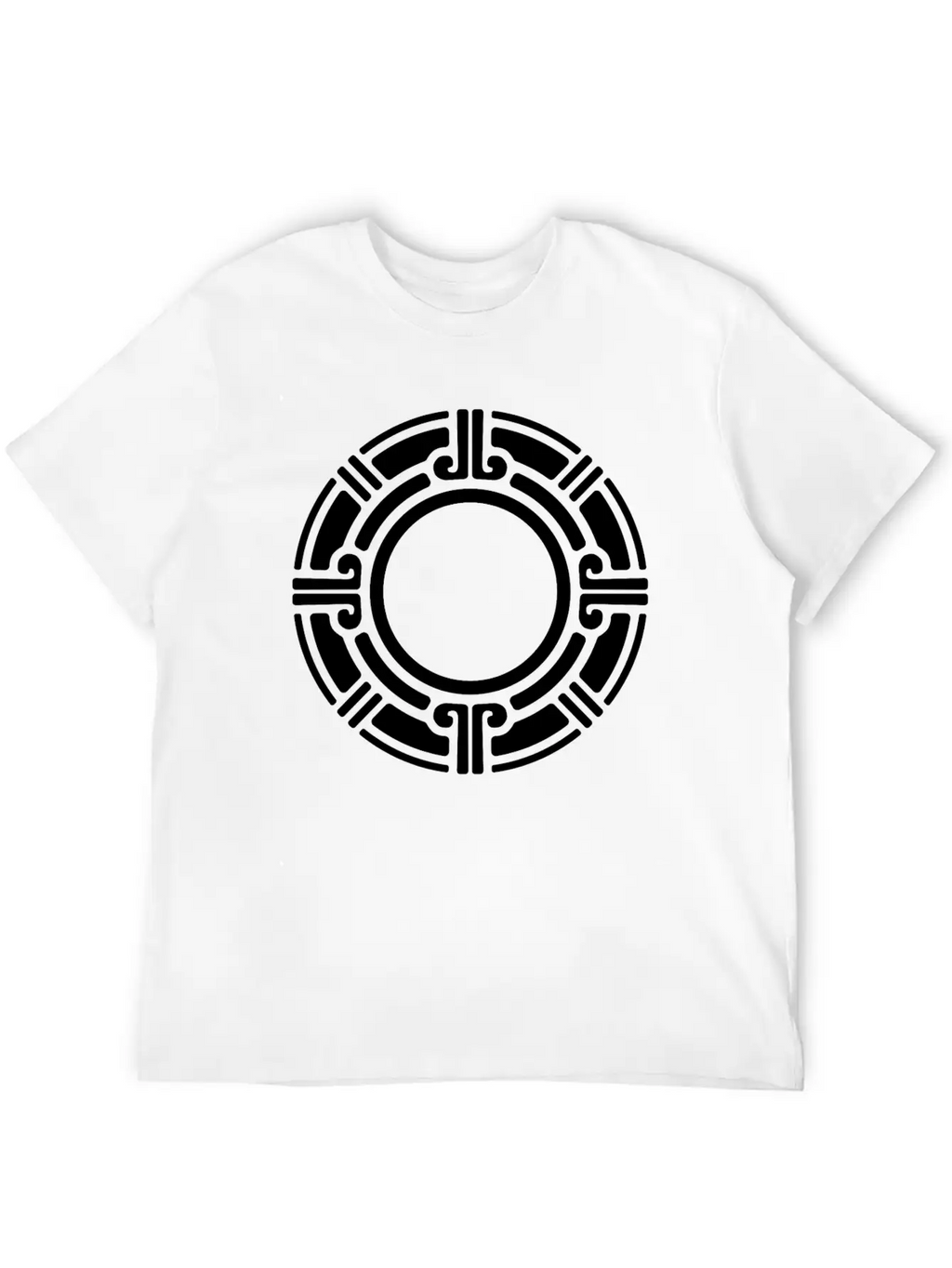 Aztec Tribal Circular Border Pattern Essential Cotton Tee For Daily Outfits – Unisex Style