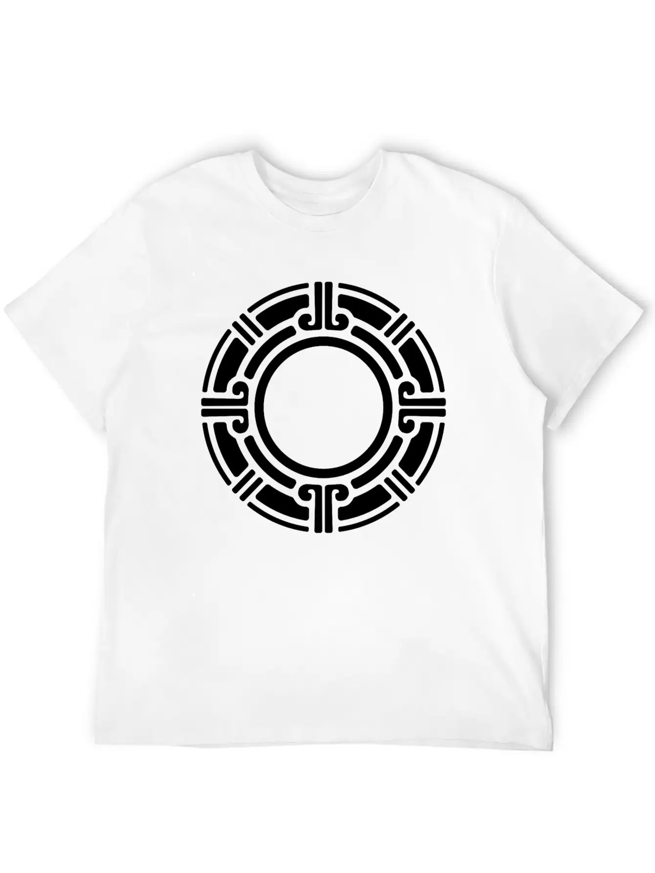 Aztec Tribal Circular Border Pattern Essential Cotton Tee For Daily Outfits – Unisex Style