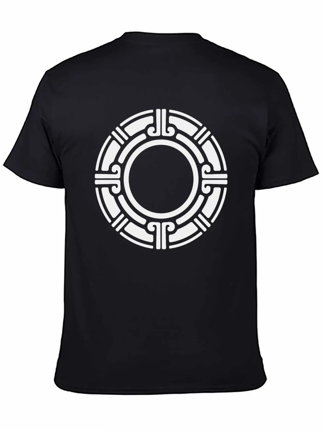 Aztec Tribal Circular Border Pattern Essential Cotton Tee For Daily Outfits – Unisex Style