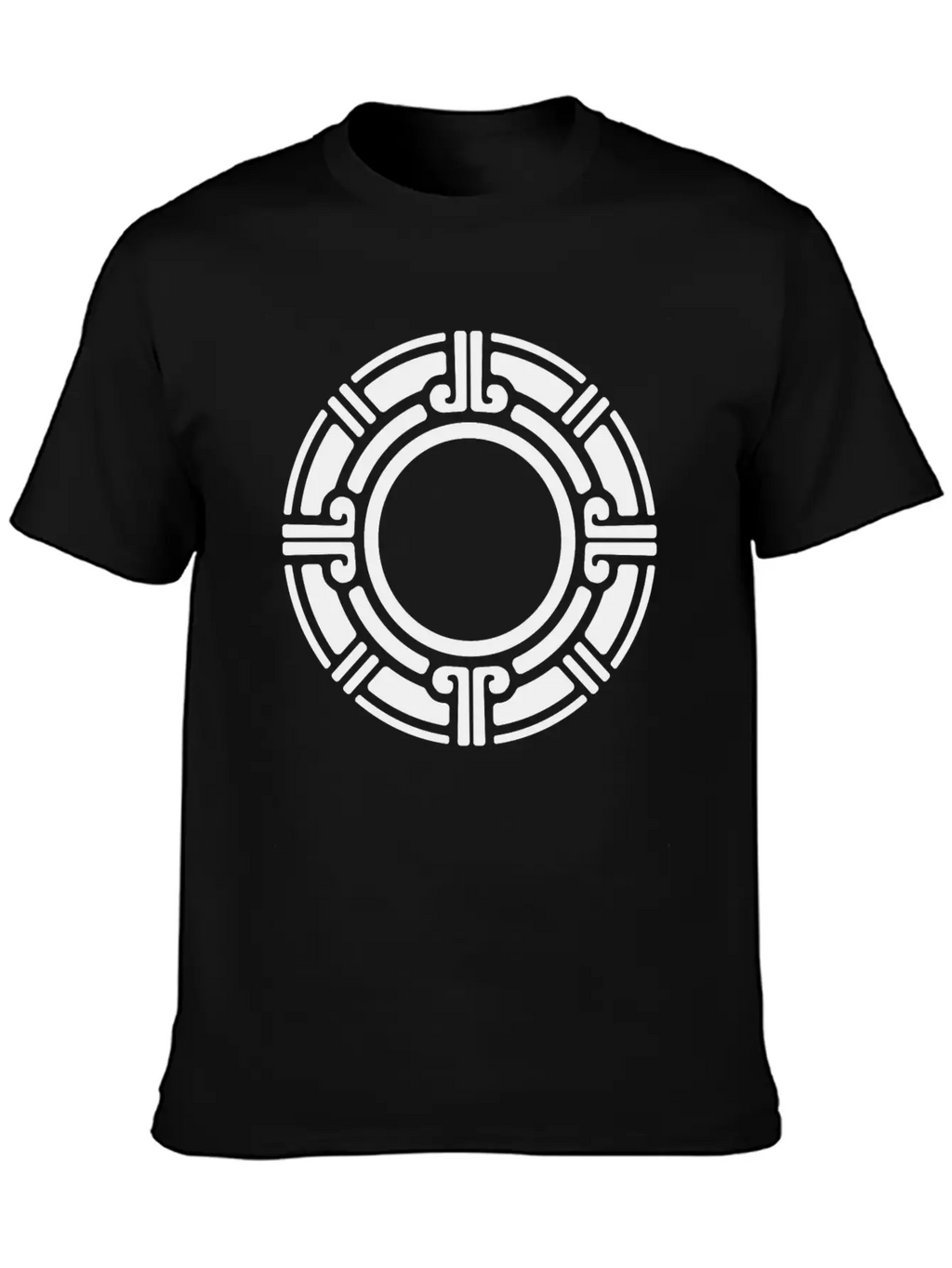 Aztec Tribal Circular Border Pattern Essential Cotton Tee For Daily Outfits – Unisex Style