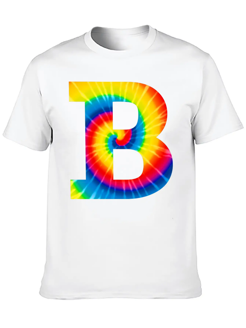 B Letter Tie Dye Classic Cotton Tee – Unisex Comfort For Any Season