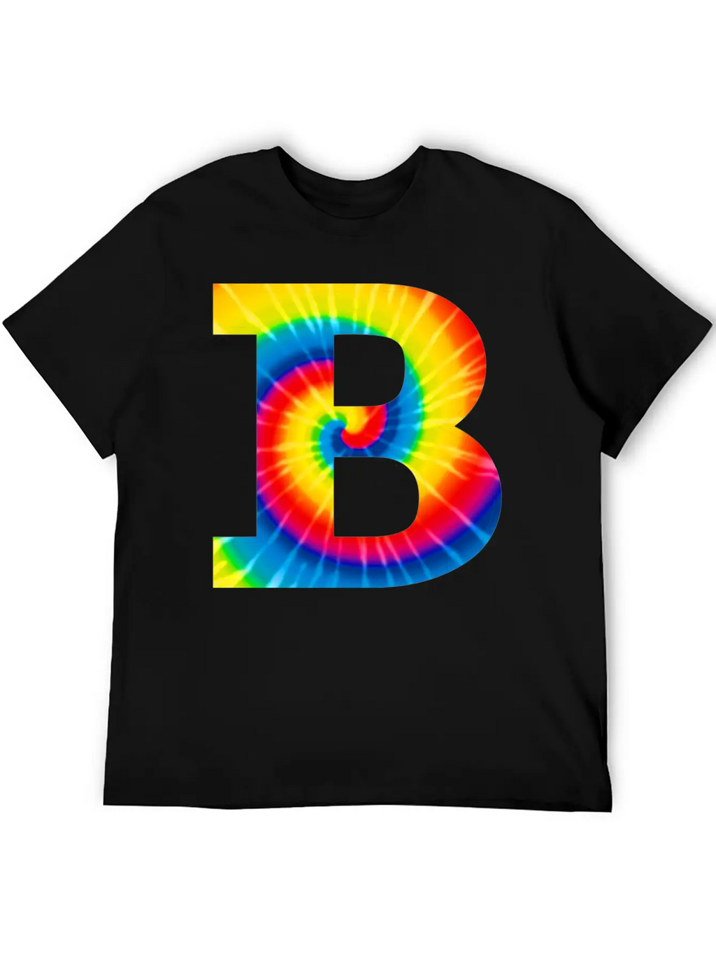 B Letter Tie Dye Classic Cotton Tee – Unisex Comfort For Any Season