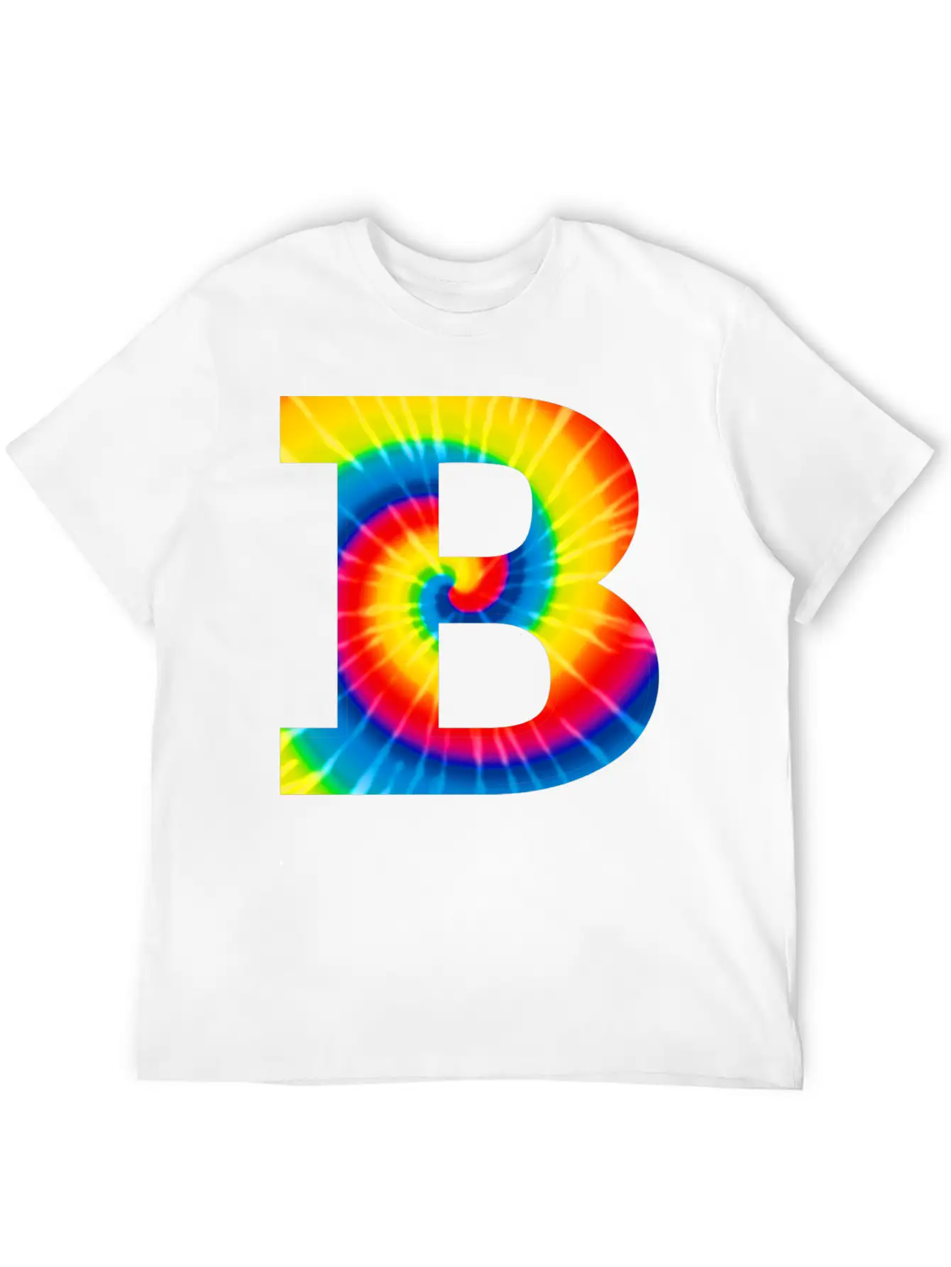 B Letter Tie Dye Classic Cotton Tee – Unisex Comfort For Any Season