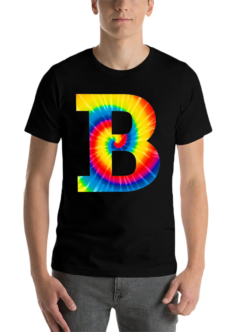 B Letter Tie Dye Classic Cotton Tee – Unisex Comfort For Any Season