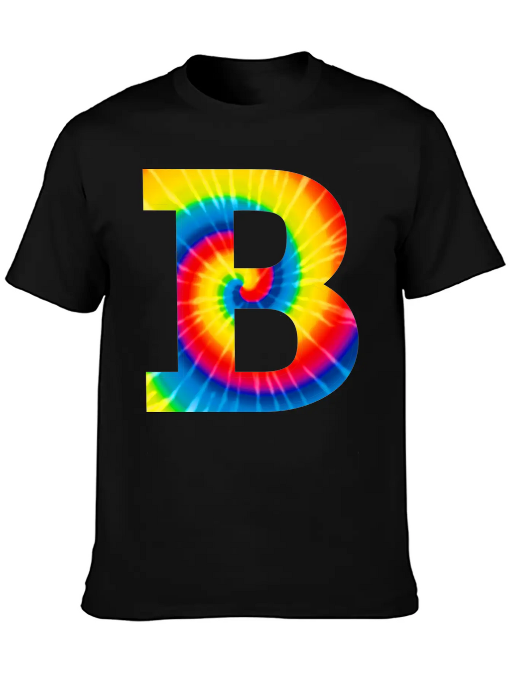 B Letter Tie Dye Classic Cotton Tee – Unisex Comfort For Any Season