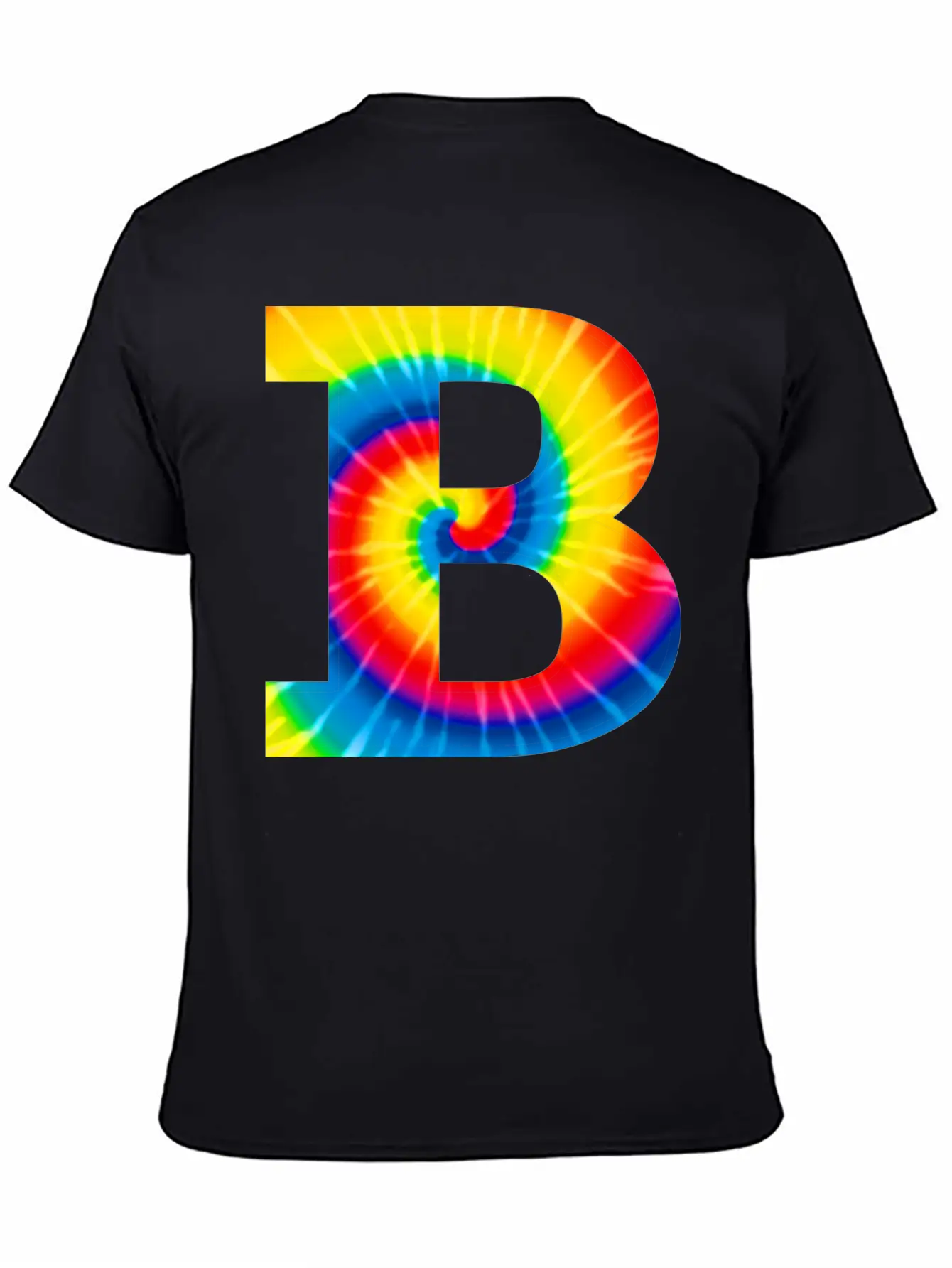 B Letter Tie Dye Classic Cotton Tee – Unisex Comfort For Any Season