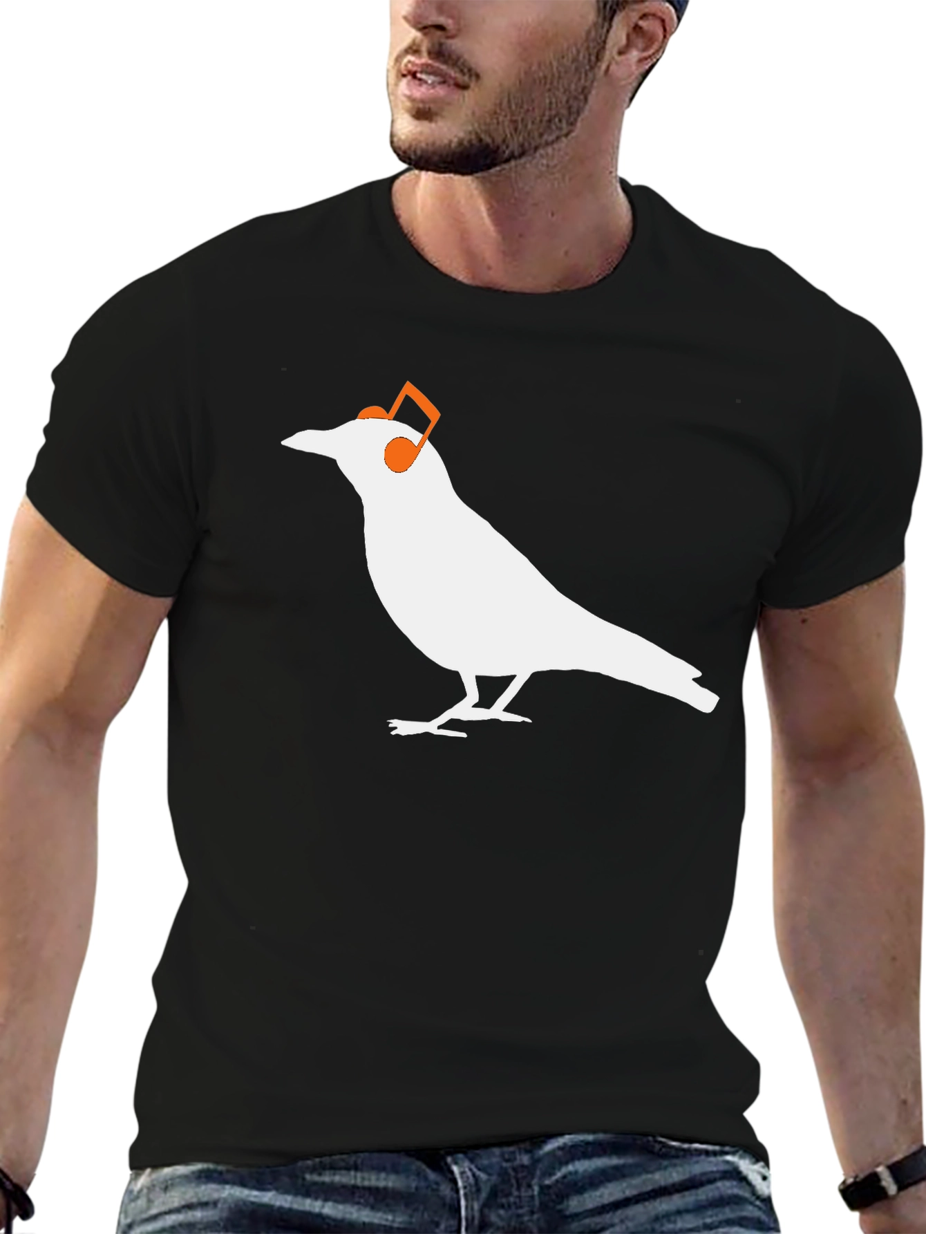 Bird with Headphones Graphic T-Shirt
