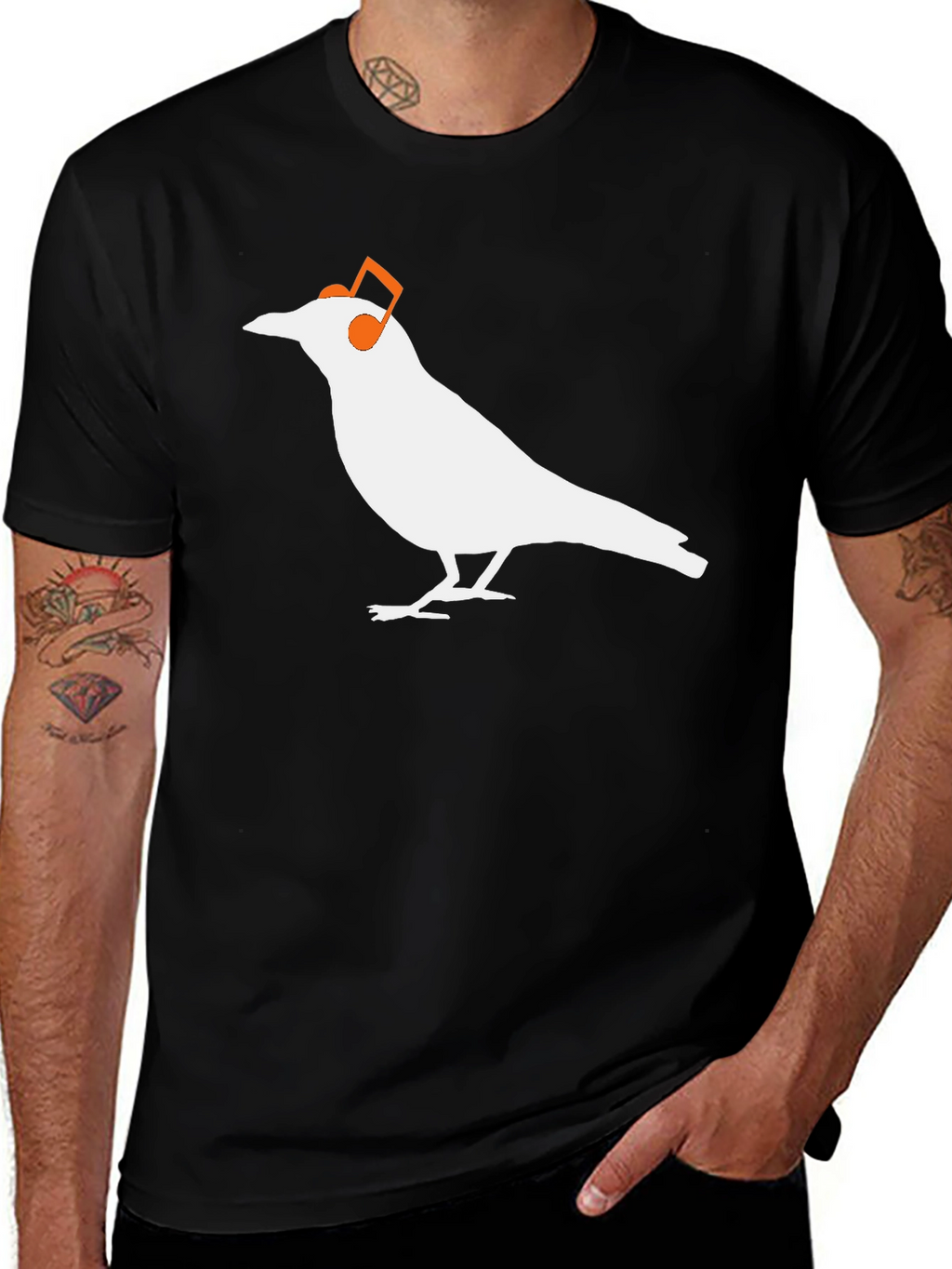 Bird with Headphones Graphic T-Shirt