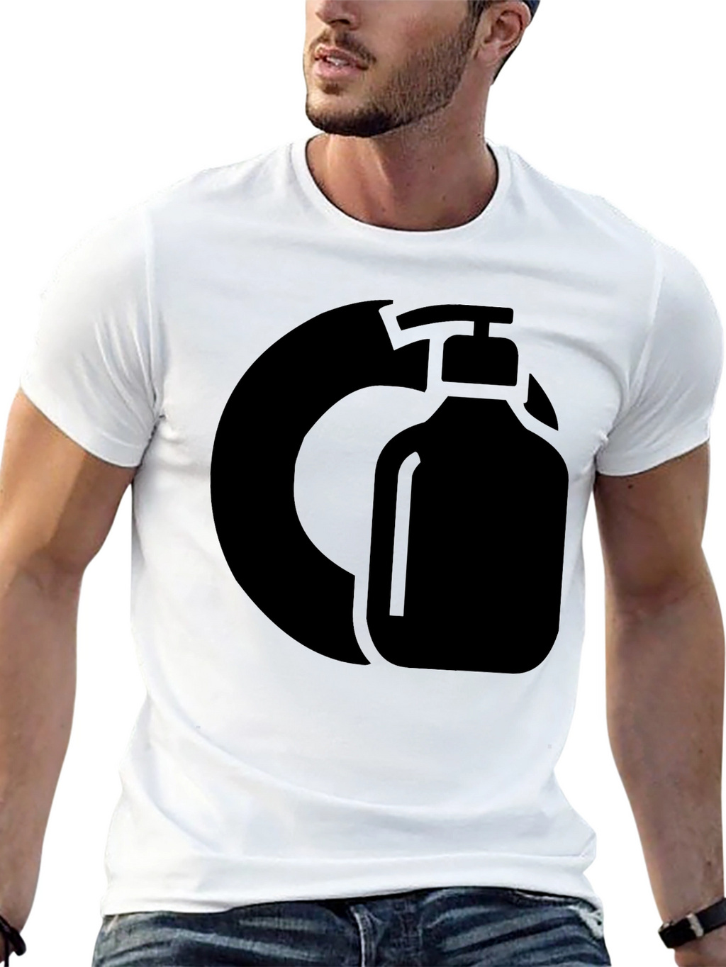Black Graphic Tee - Hand Sanitizer Design
