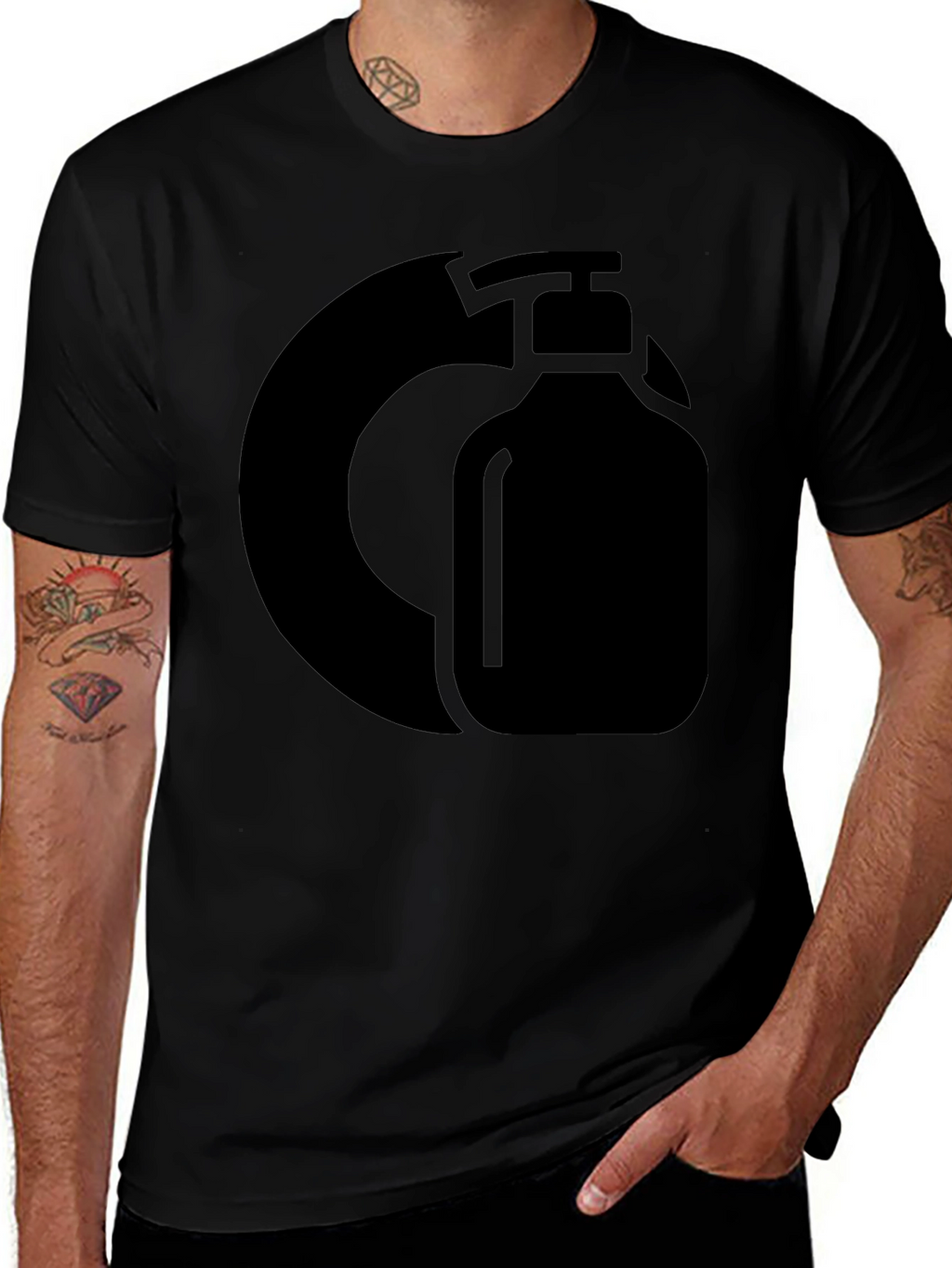 Black Graphic Tee - Hand Sanitizer Design