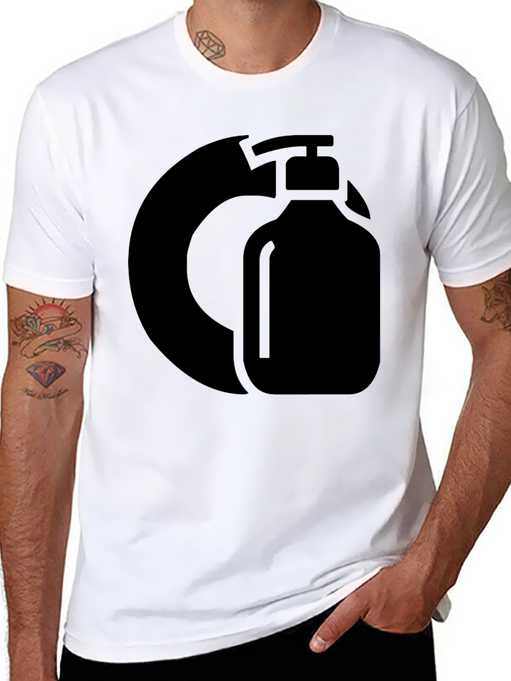 Black Graphic Tee - Hand Sanitizer Design
