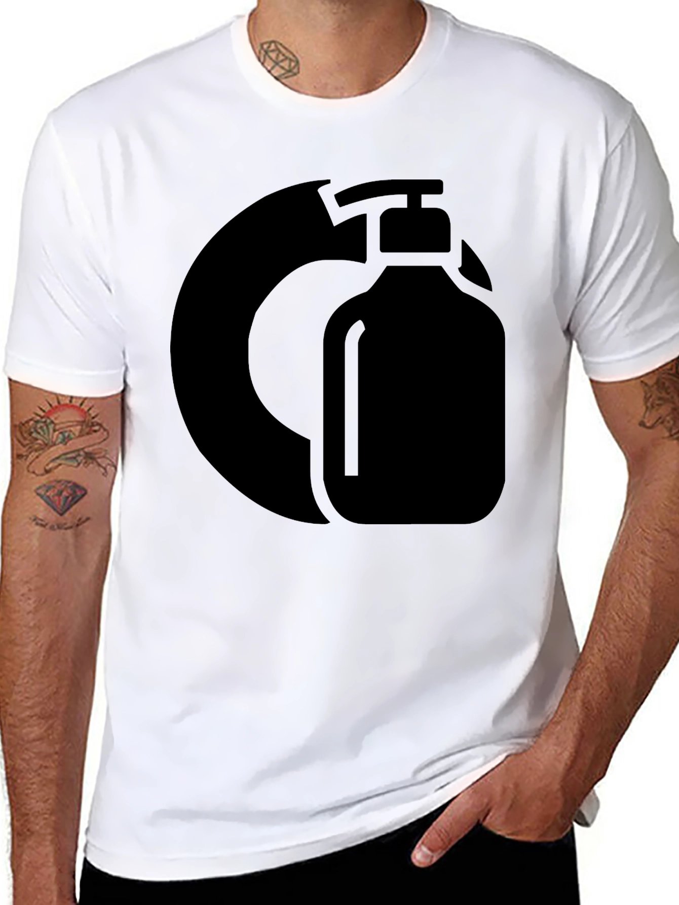 Black Graphic Tee - Hand Sanitizer Design