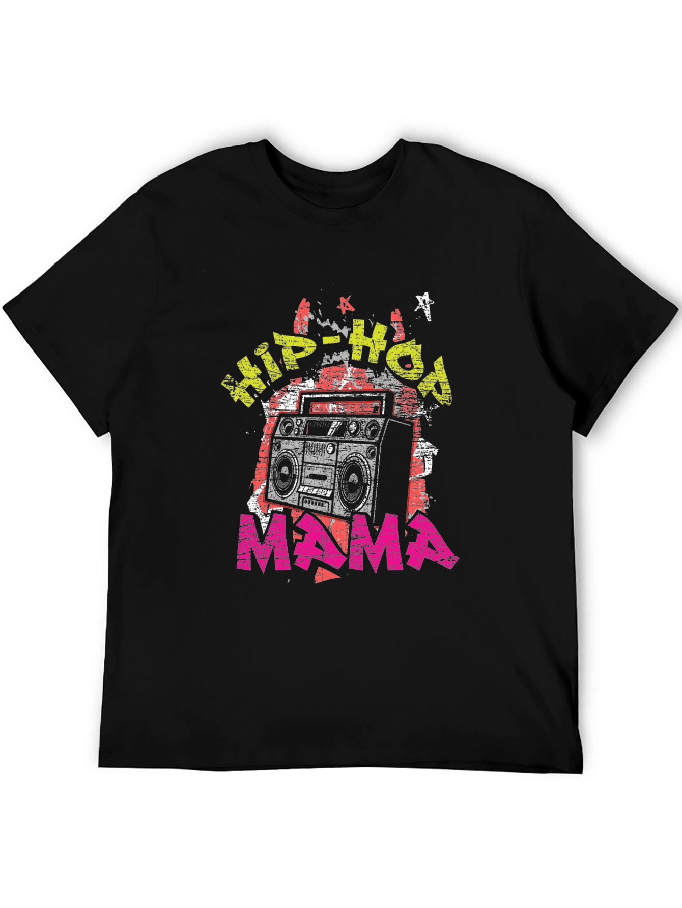 Hip-Hop Mama Graphic T-Shirt - Retro Boombox Design