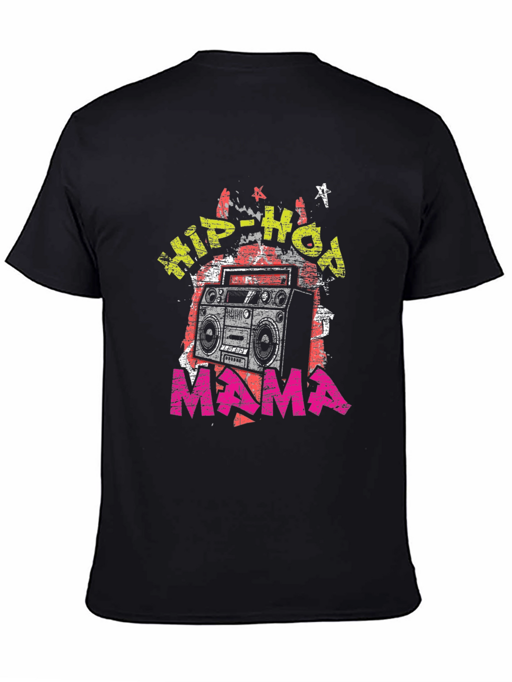 Hip-Hop Mama Graphic T-Shirt - Retro Boombox Design