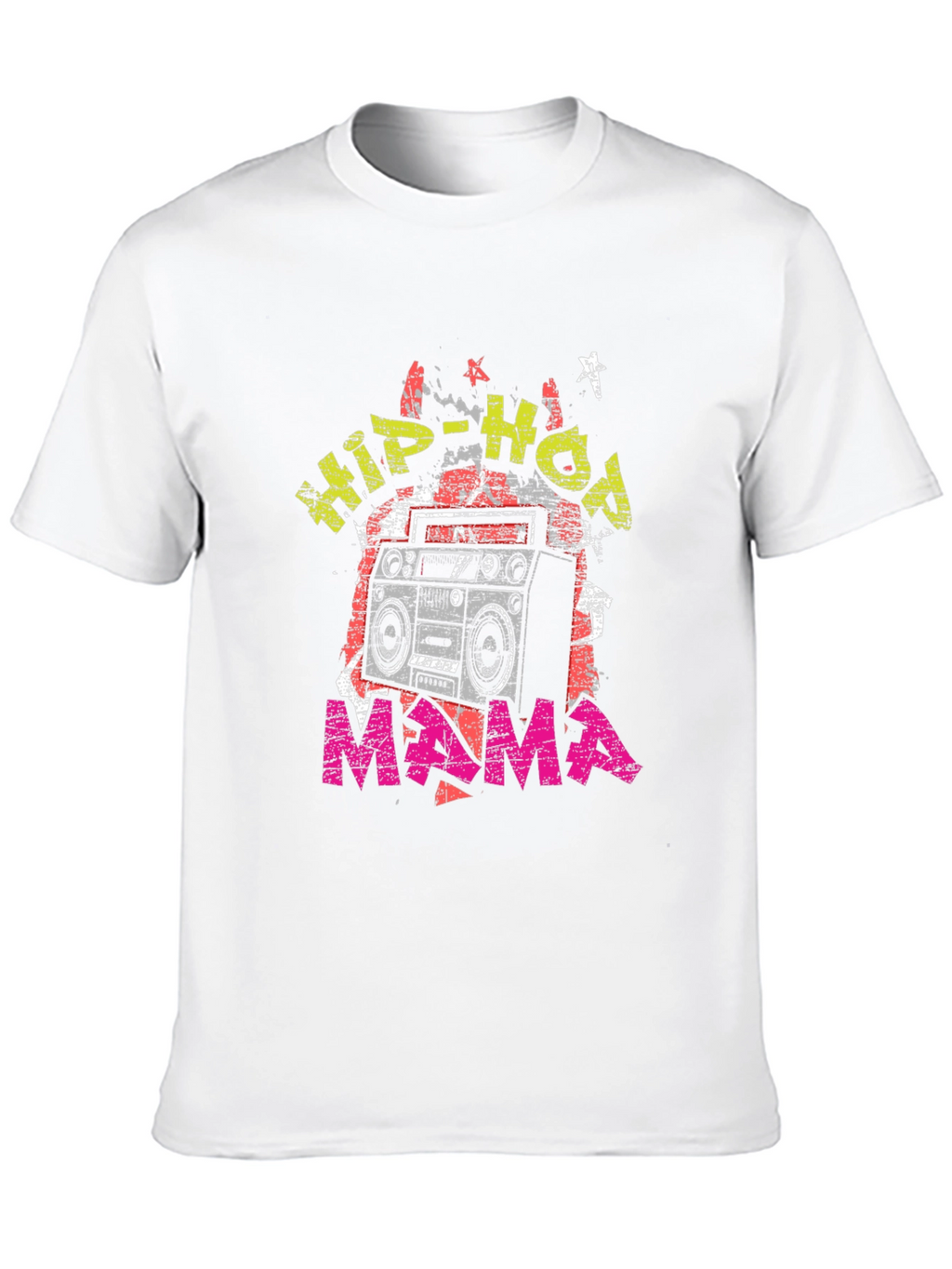 Hip-Hop Mama Graphic T-Shirt - Retro Boombox Design