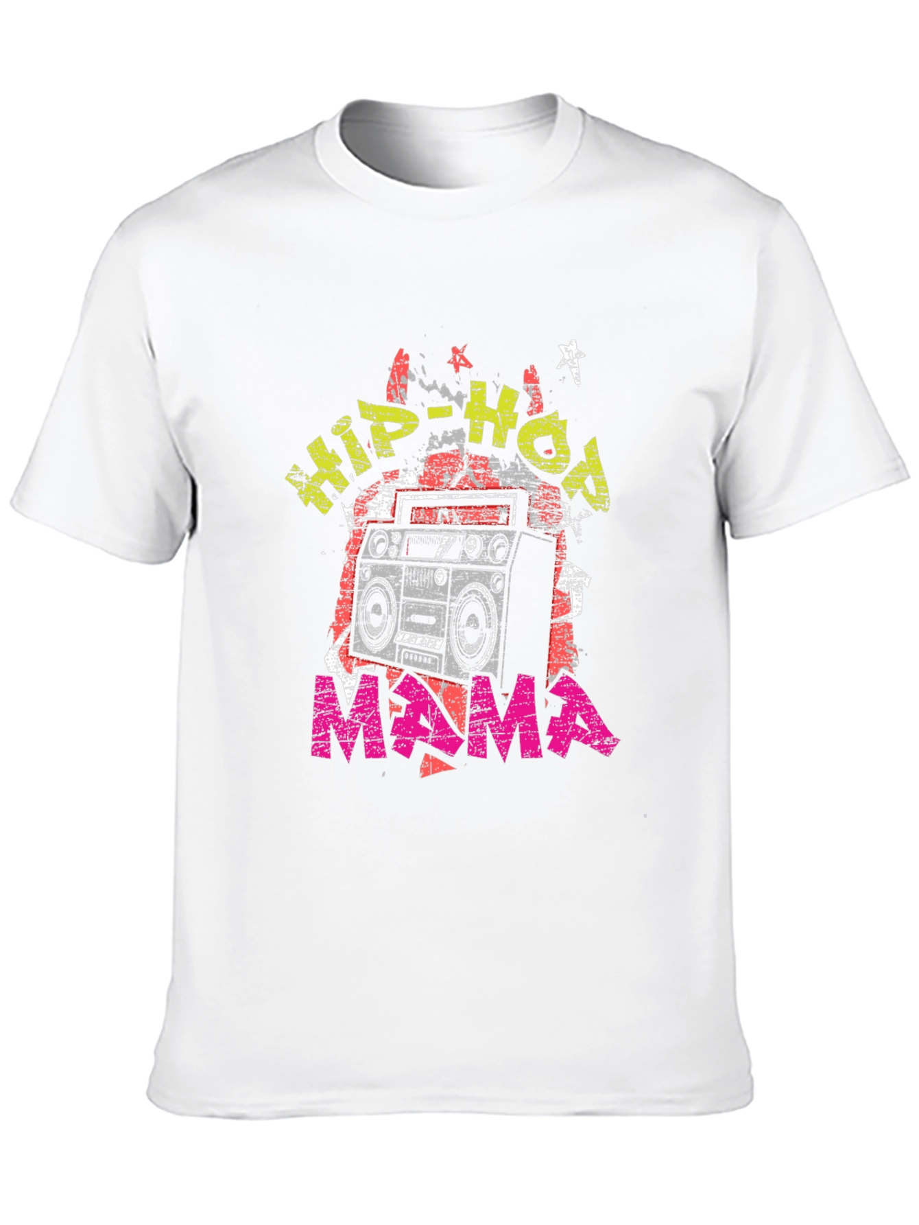 Hip-Hop Mama Graphic T-Shirt - Retro Boombox Design
