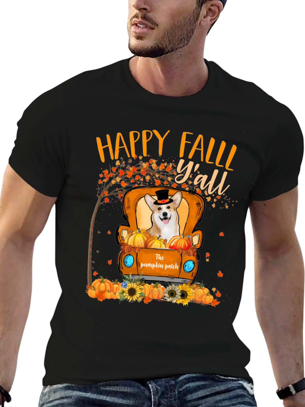 Happy Fall Yall Pumpkin Patch Dog T-Shirt