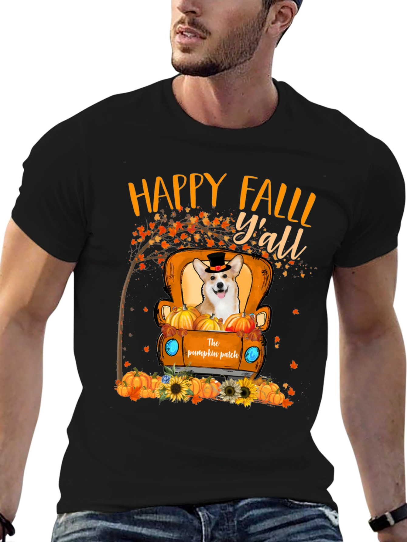 Happy Fall Yall Pumpkin Patch Dog T-Shirt