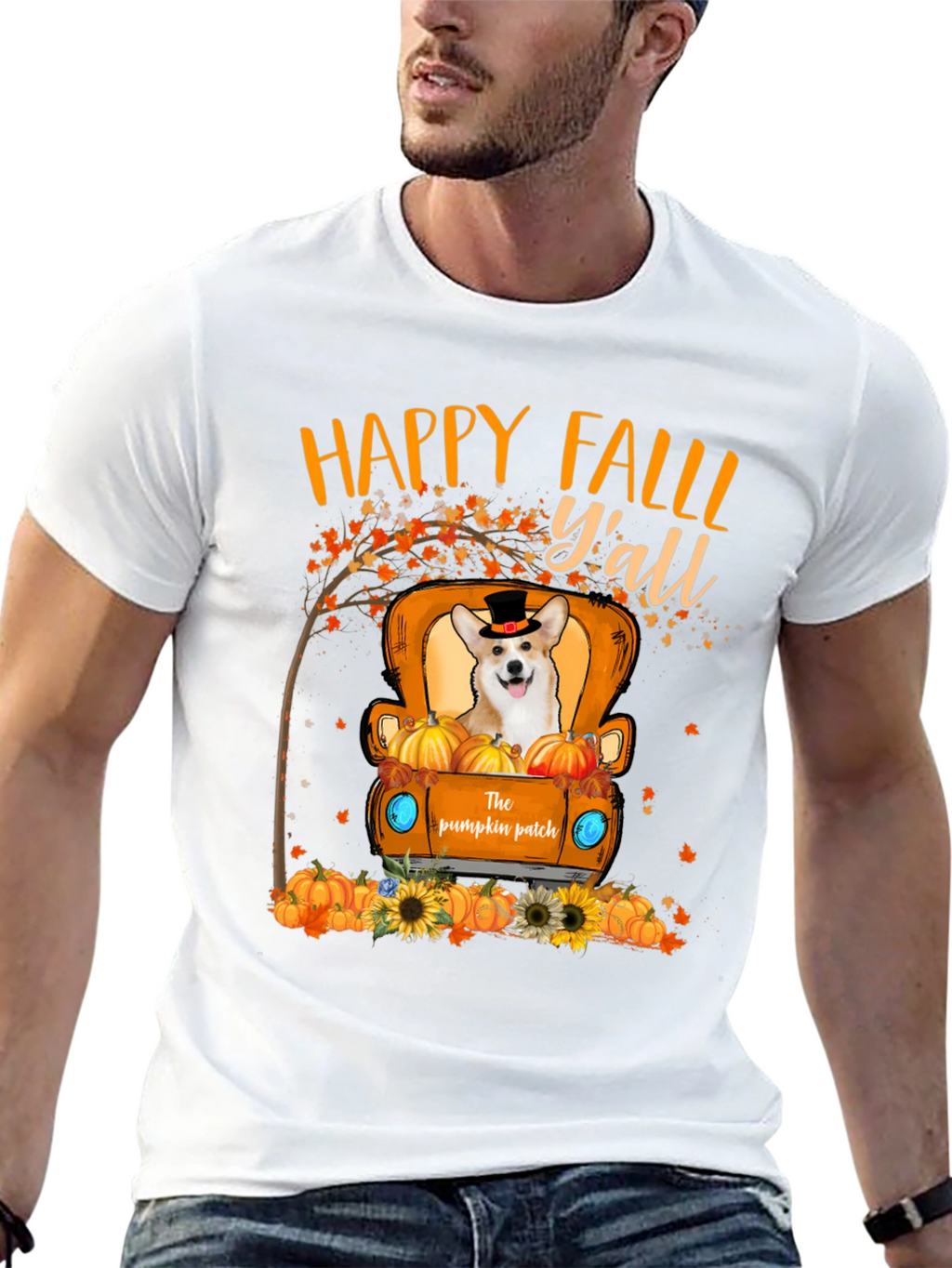 Happy Fall Yall Pumpkin Patch Dog T-Shirt
