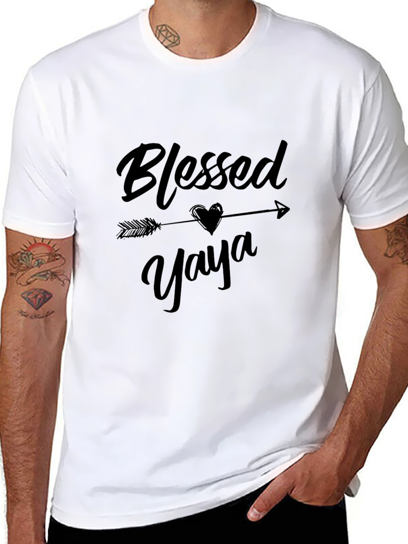 Blessed Yaya Graphic T-Shirt - Black