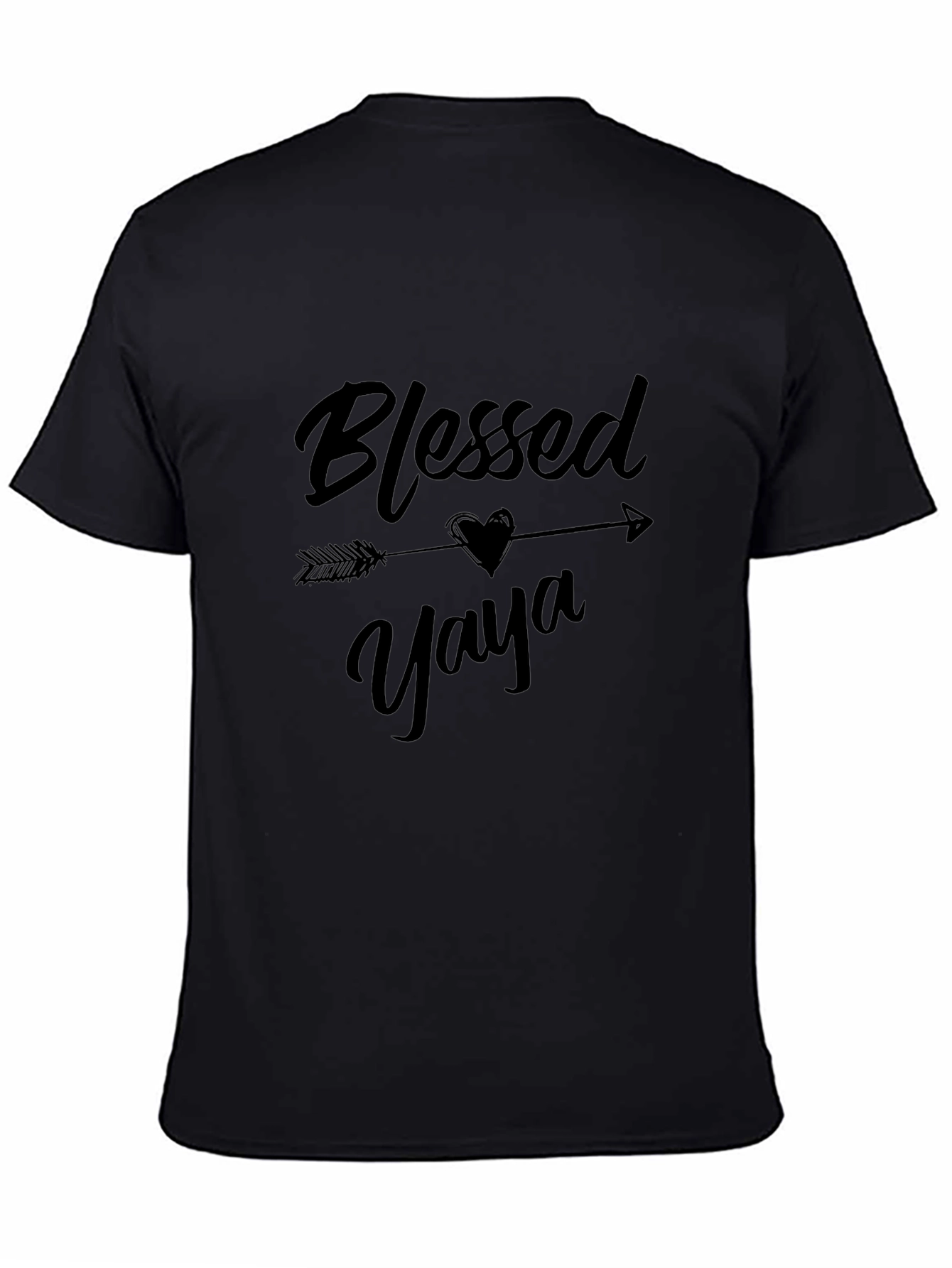 Blessed Yaya Graphic T-Shirt - Black