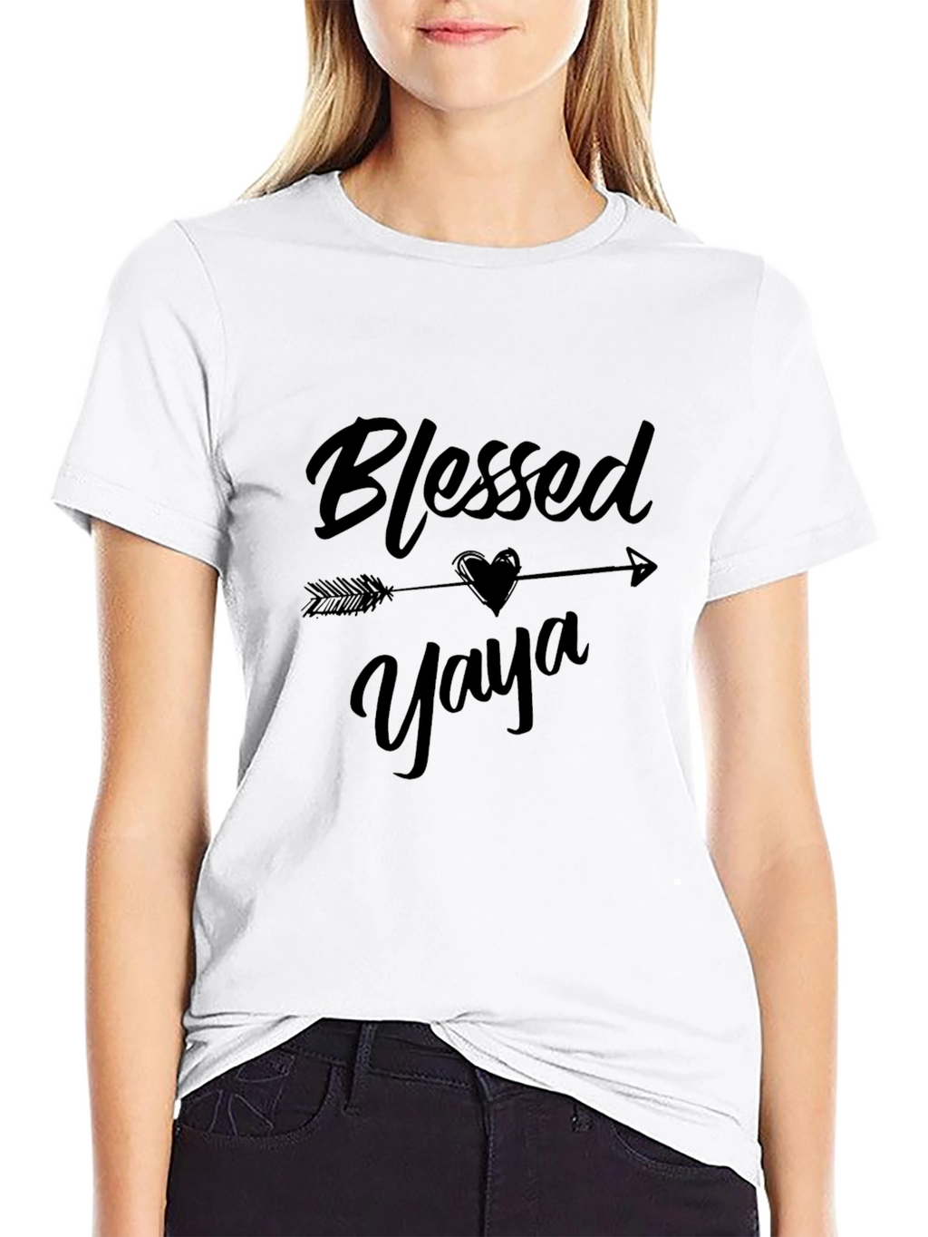 Blessed Yaya Graphic T-Shirt - Black