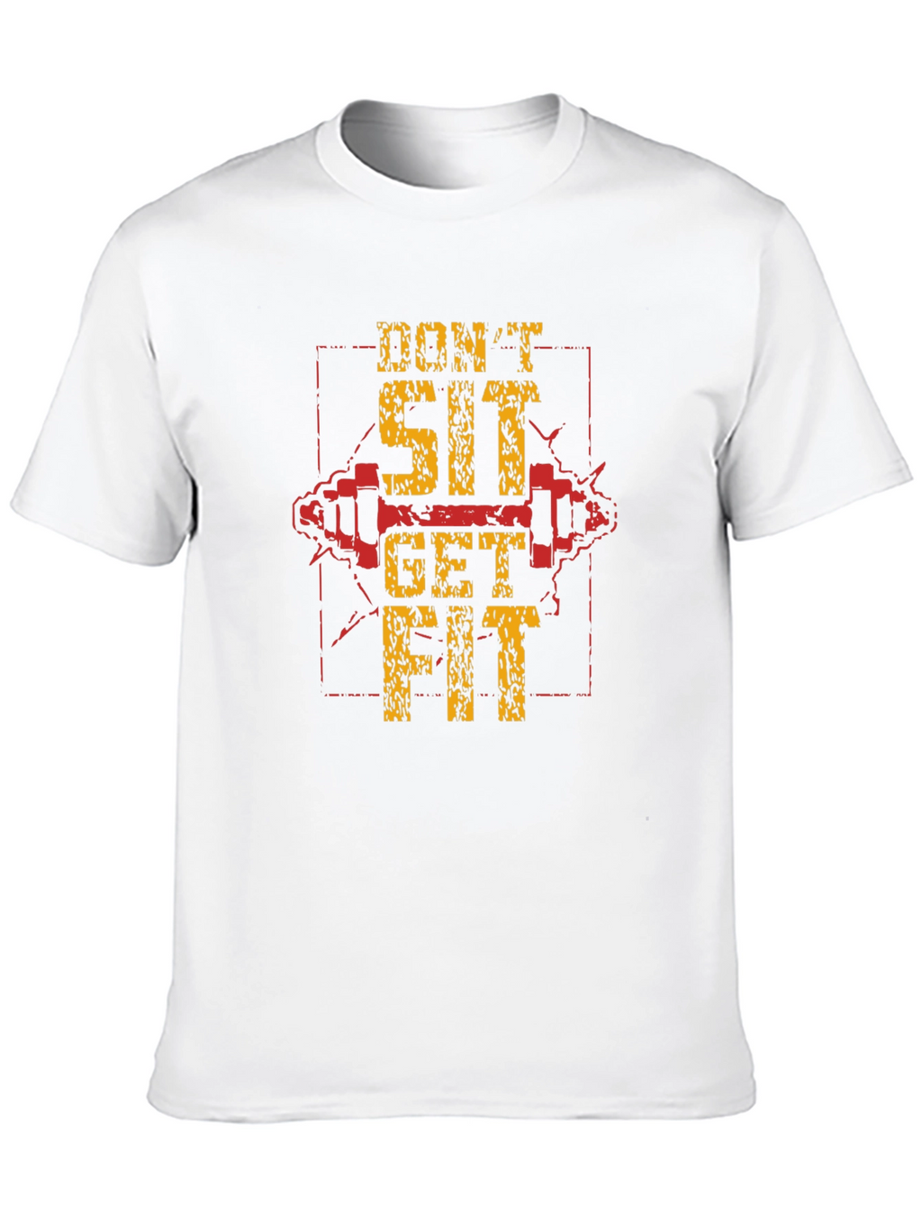 Dont Sit Get Fit Black Graphic T-Shirt