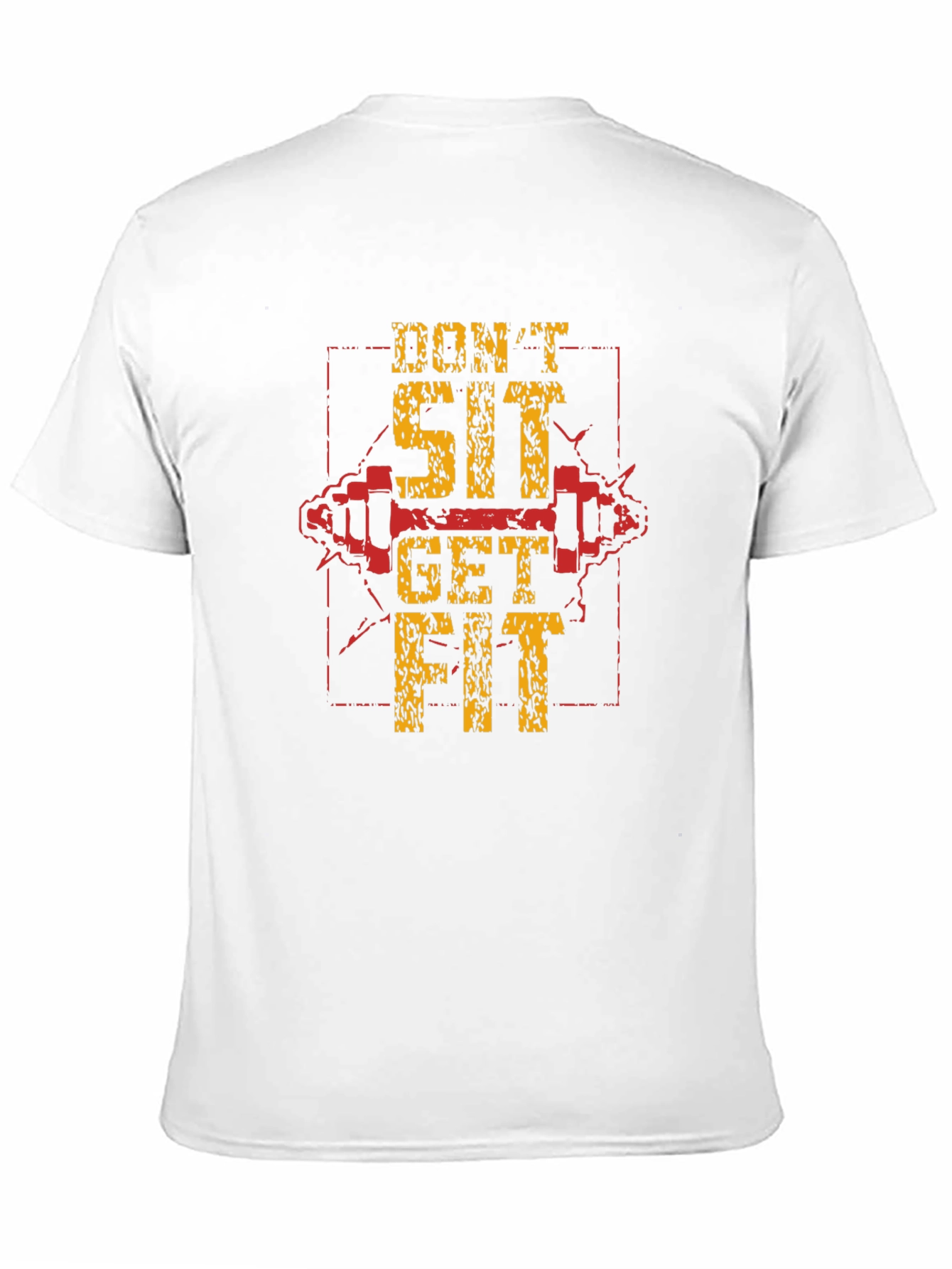 Dont Sit Get Fit Black Graphic T-Shirt