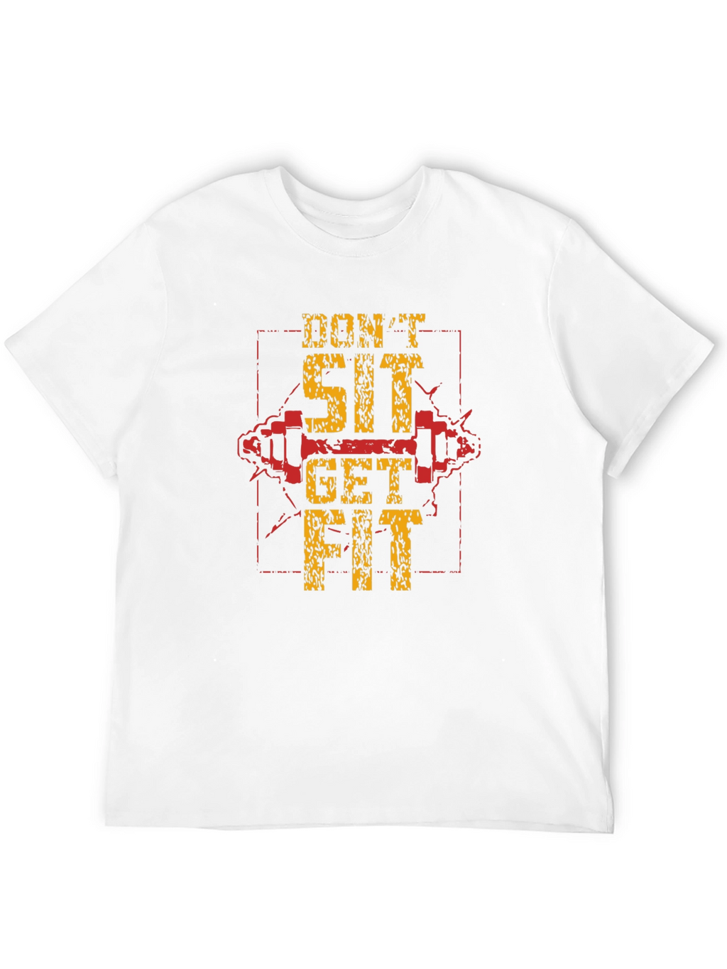 Dont Sit Get Fit Black Graphic T-Shirt