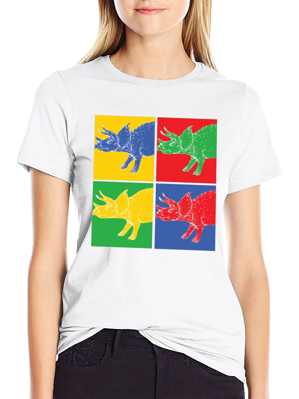Pop Art Dinosaur Graphic T-Shirt