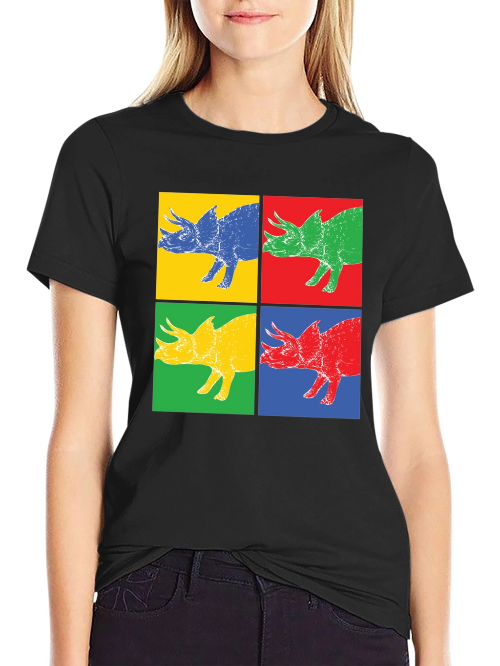 Pop Art Dinosaur Graphic T-Shirt