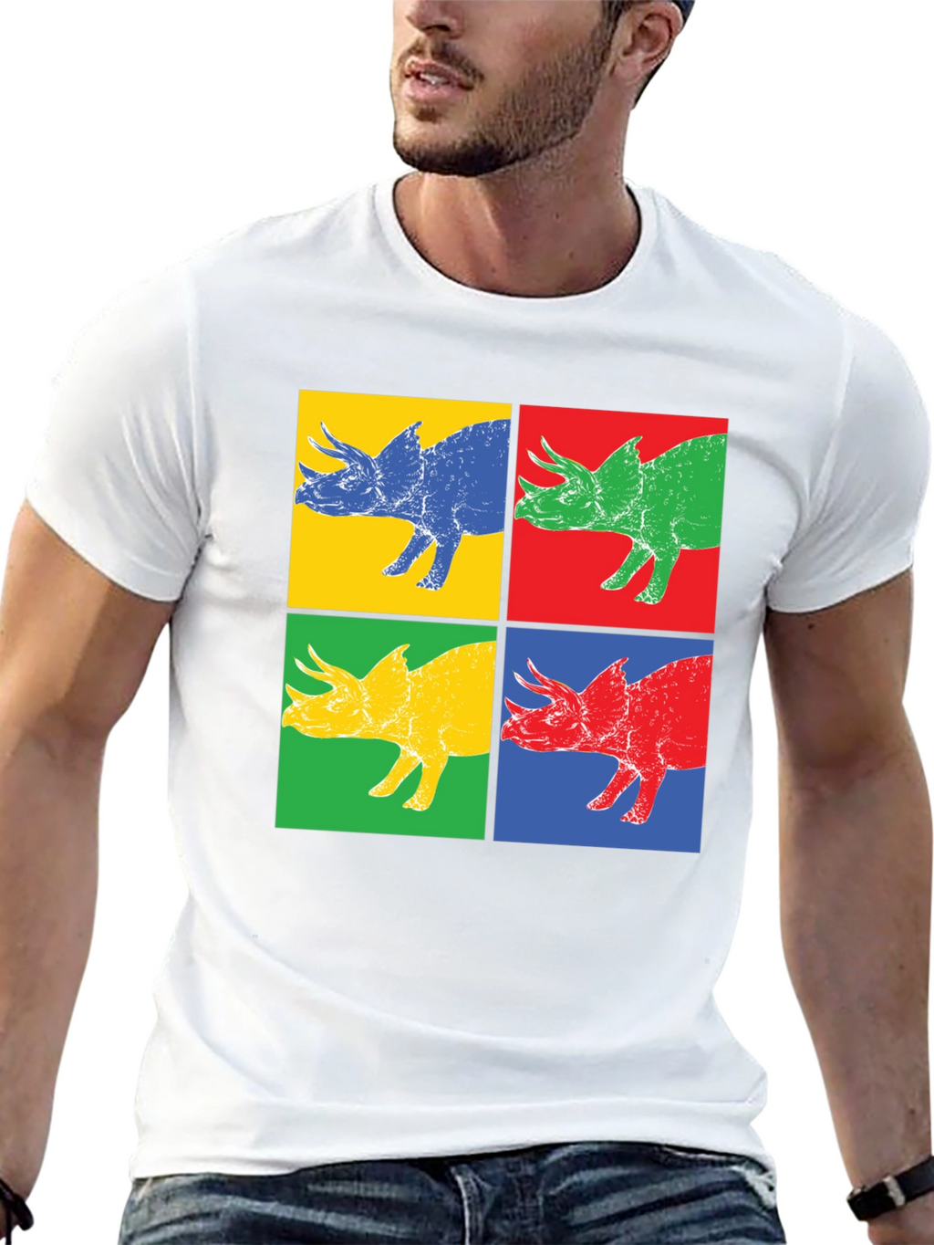 Pop Art Dinosaur Graphic T-Shirt