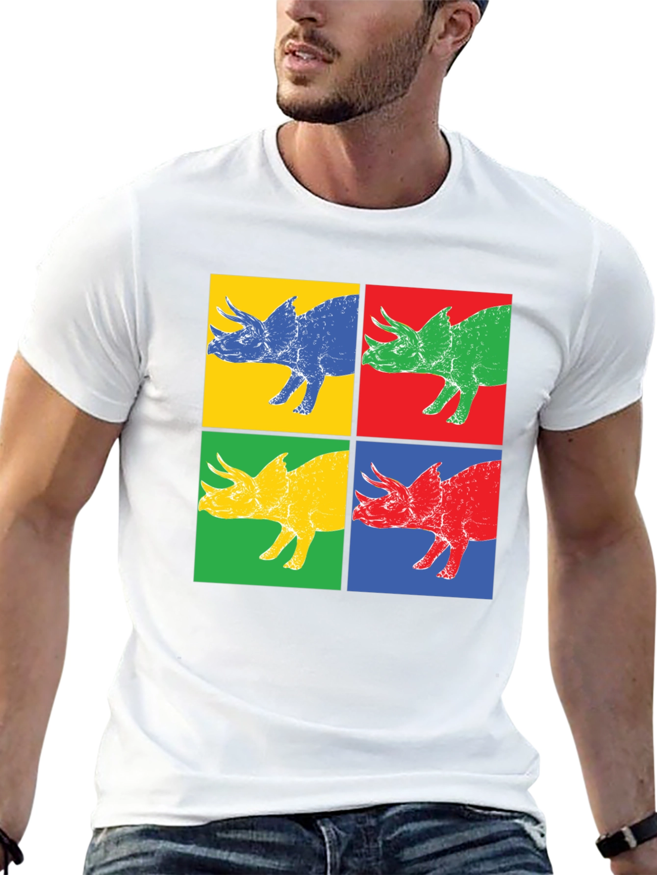 Pop Art Dinosaur Graphic T-Shirt