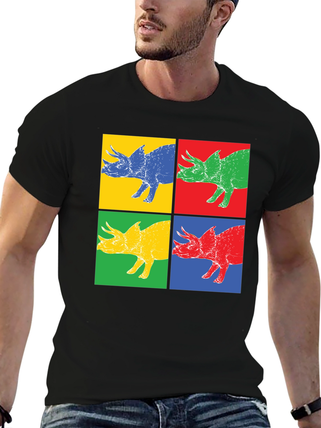 Pop Art Dinosaur Graphic T-Shirt