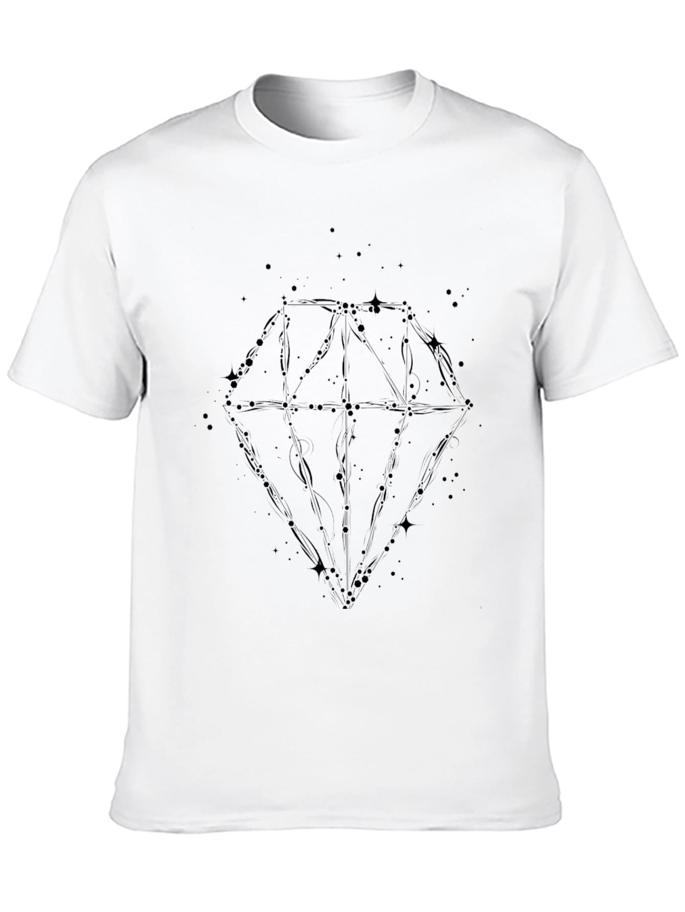 Diamond Constellation Graphic Tee - Stylish Black Cotton Shirt