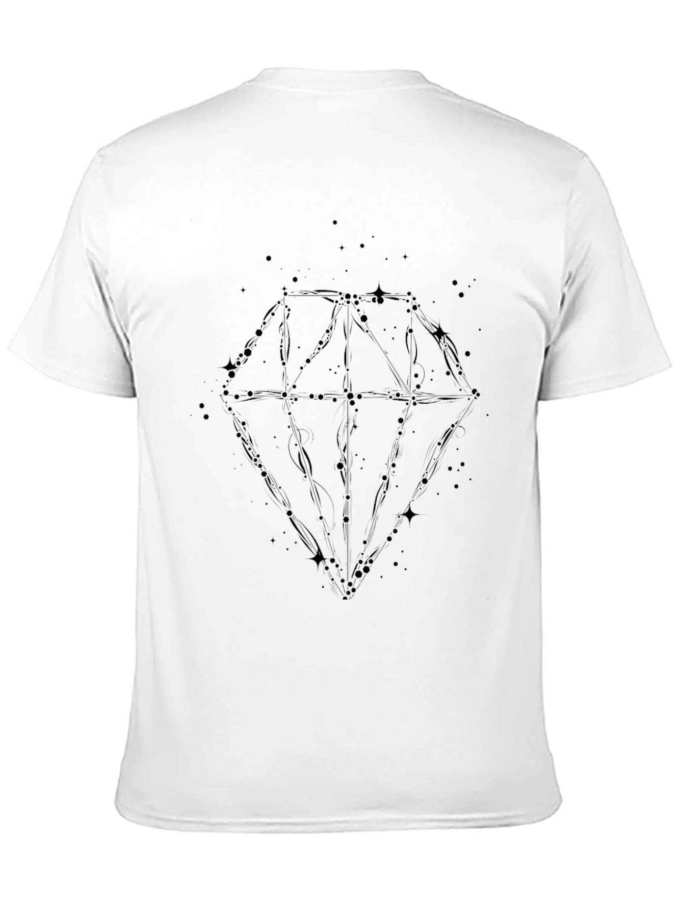 Diamond Constellation Graphic Tee - Stylish Black Cotton Shirt
