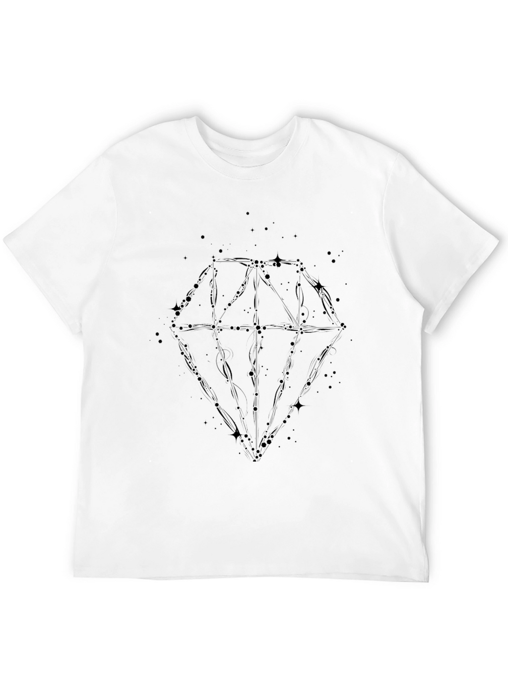 Diamond Constellation Graphic Tee - Stylish Black Cotton Shirt