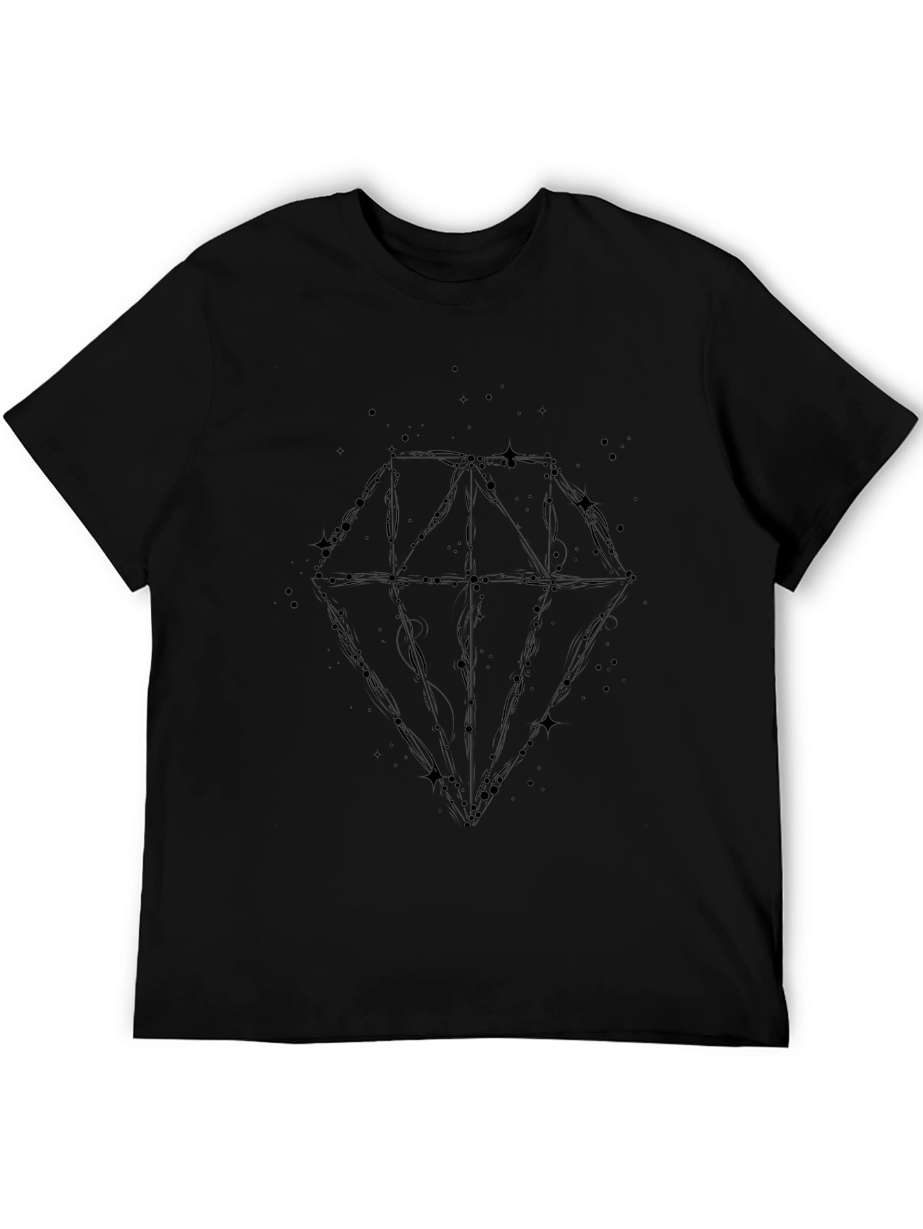 Diamond Constellation Graphic Tee - Stylish Black Cotton Shirt