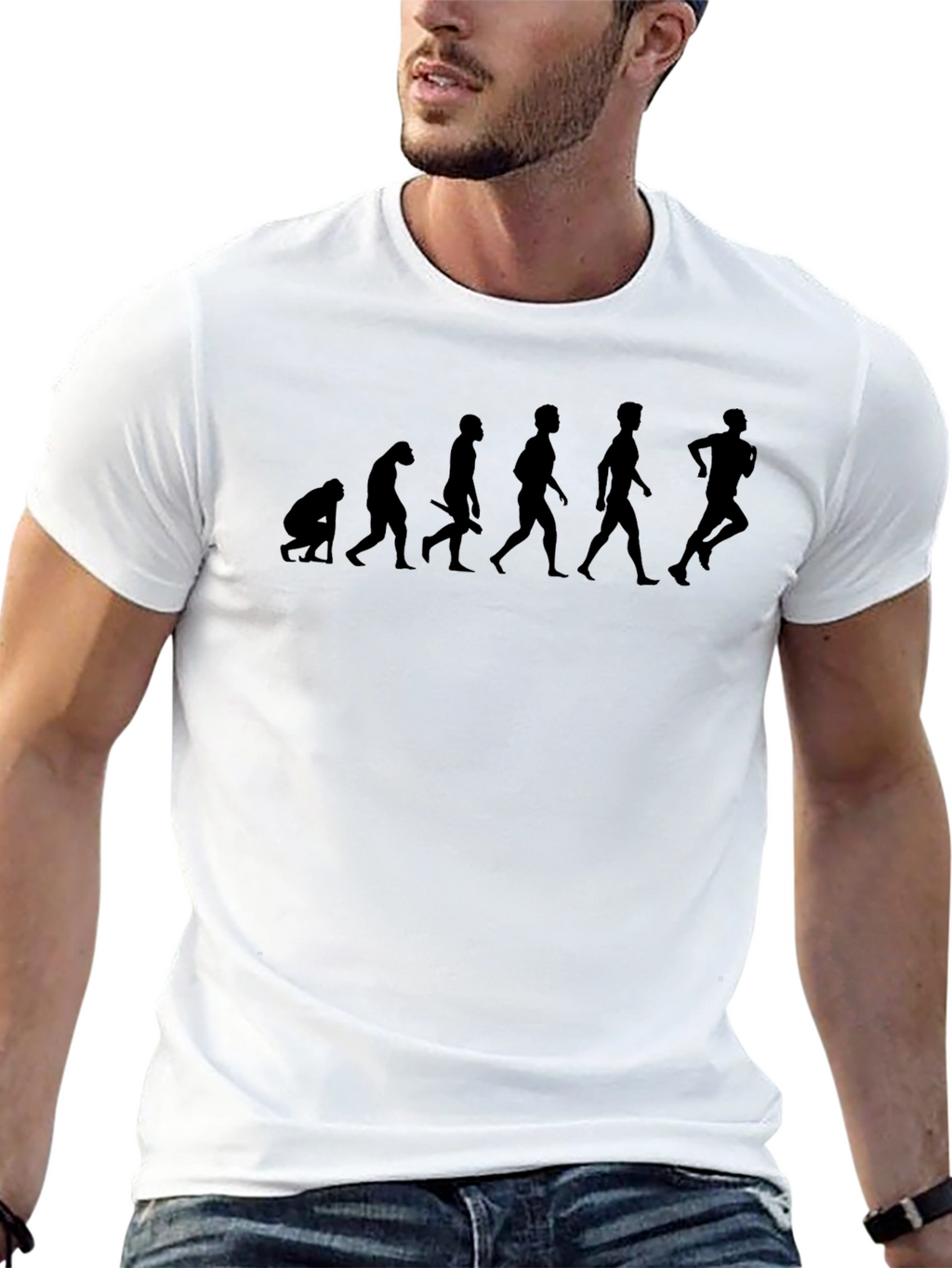 Evolution of Running Black T-Shirt