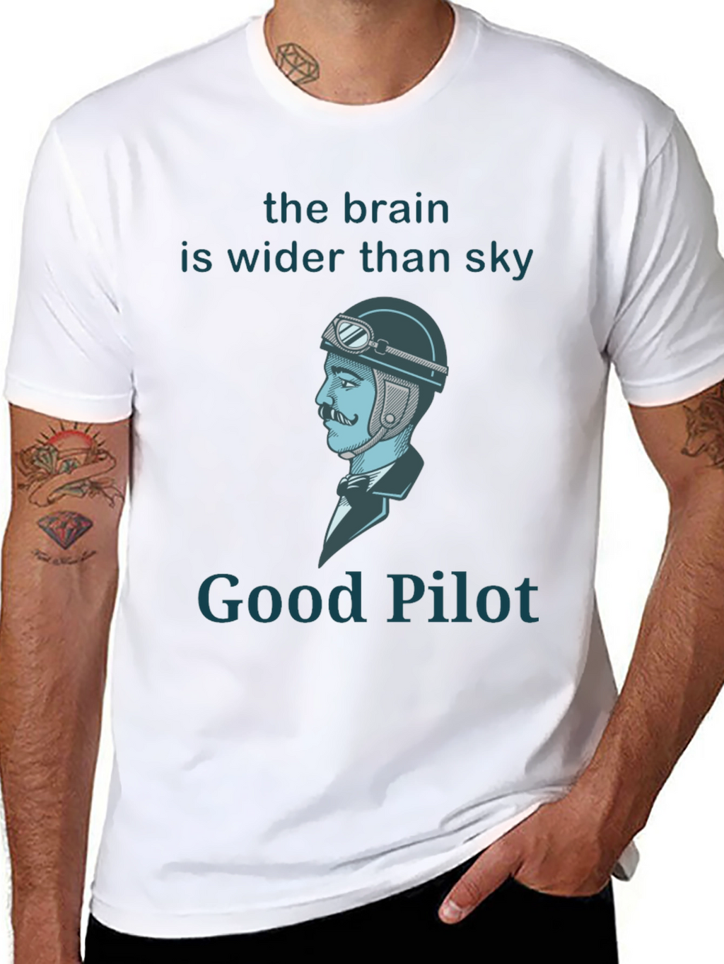 Good Pilot T-Shirt - Brain Wider Than Sky