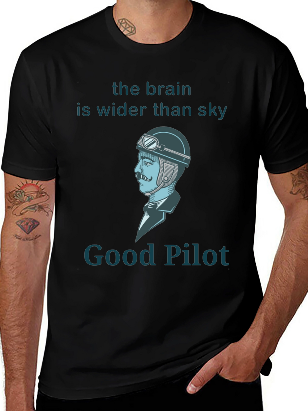 Good Pilot T-Shirt - Brain Wider Than Sky
