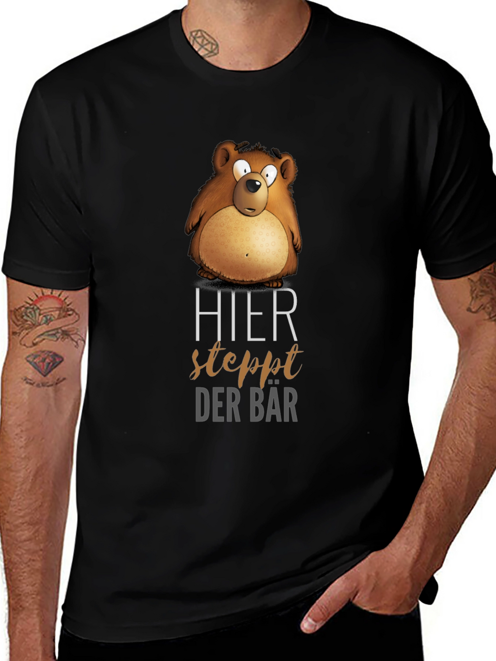 Humorous Bear T-Shirt - Hier Steppt Der Bär