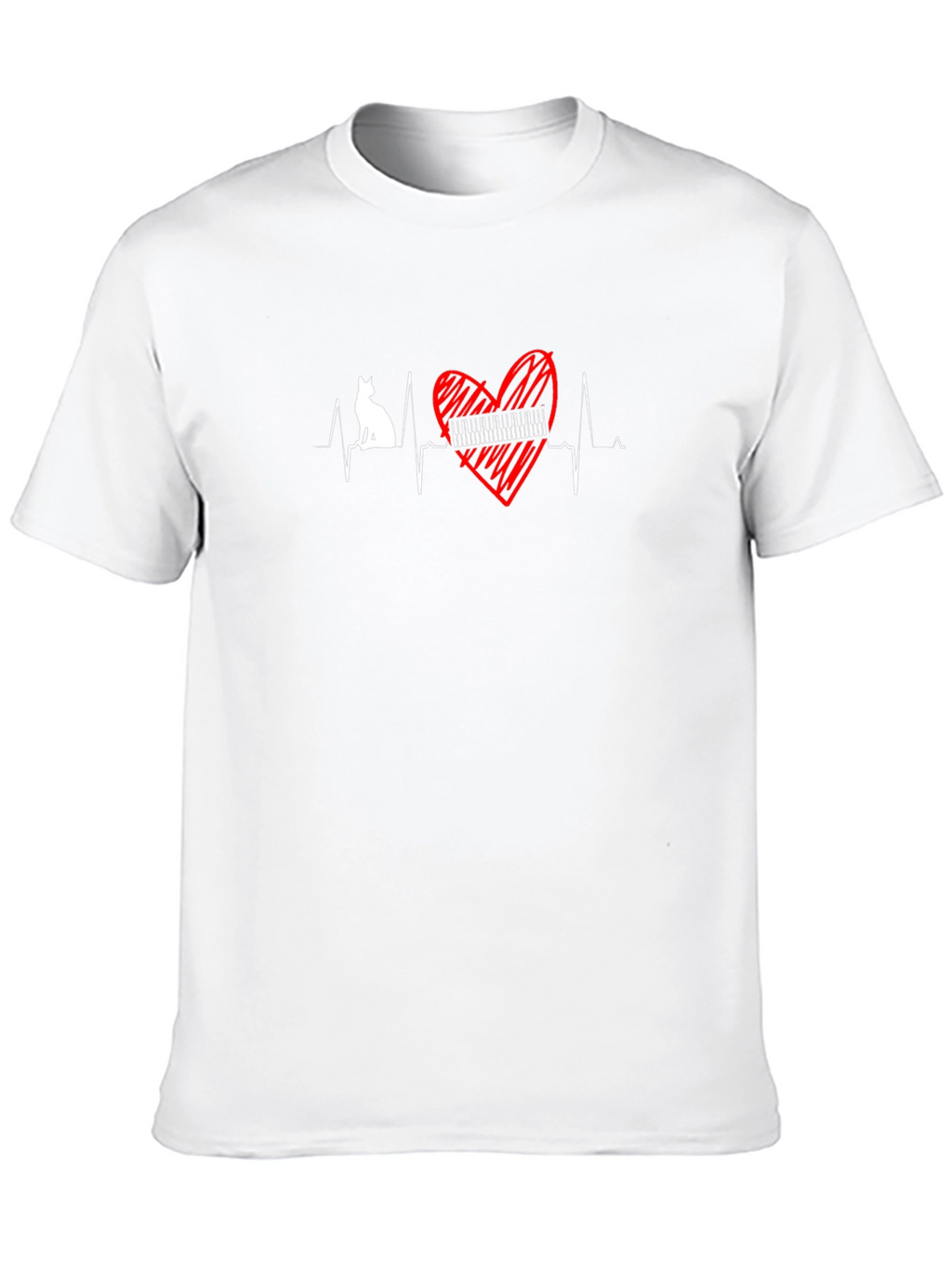 Cat Piano Heartbeat T-Shirt