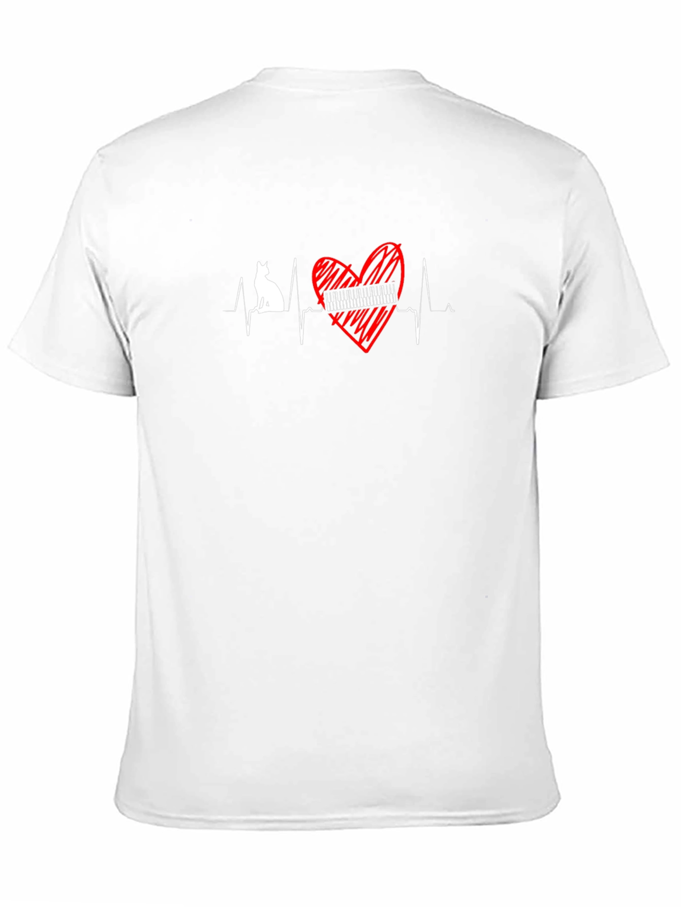 Cat Piano Heartbeat T-Shirt