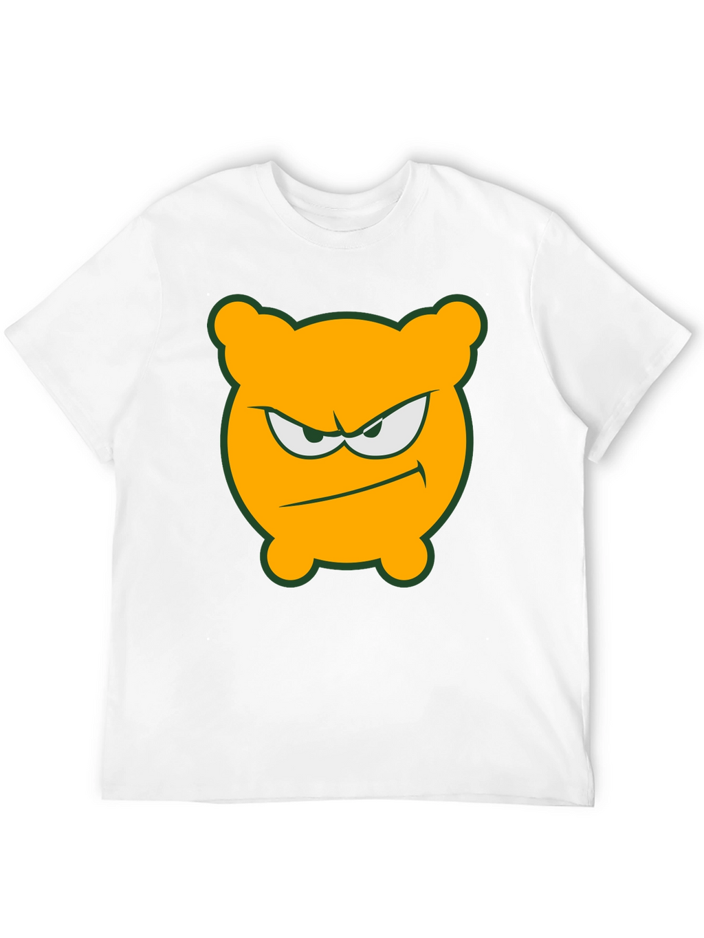 Angry Orange Bear T-Shirt - Black Cotton Tee