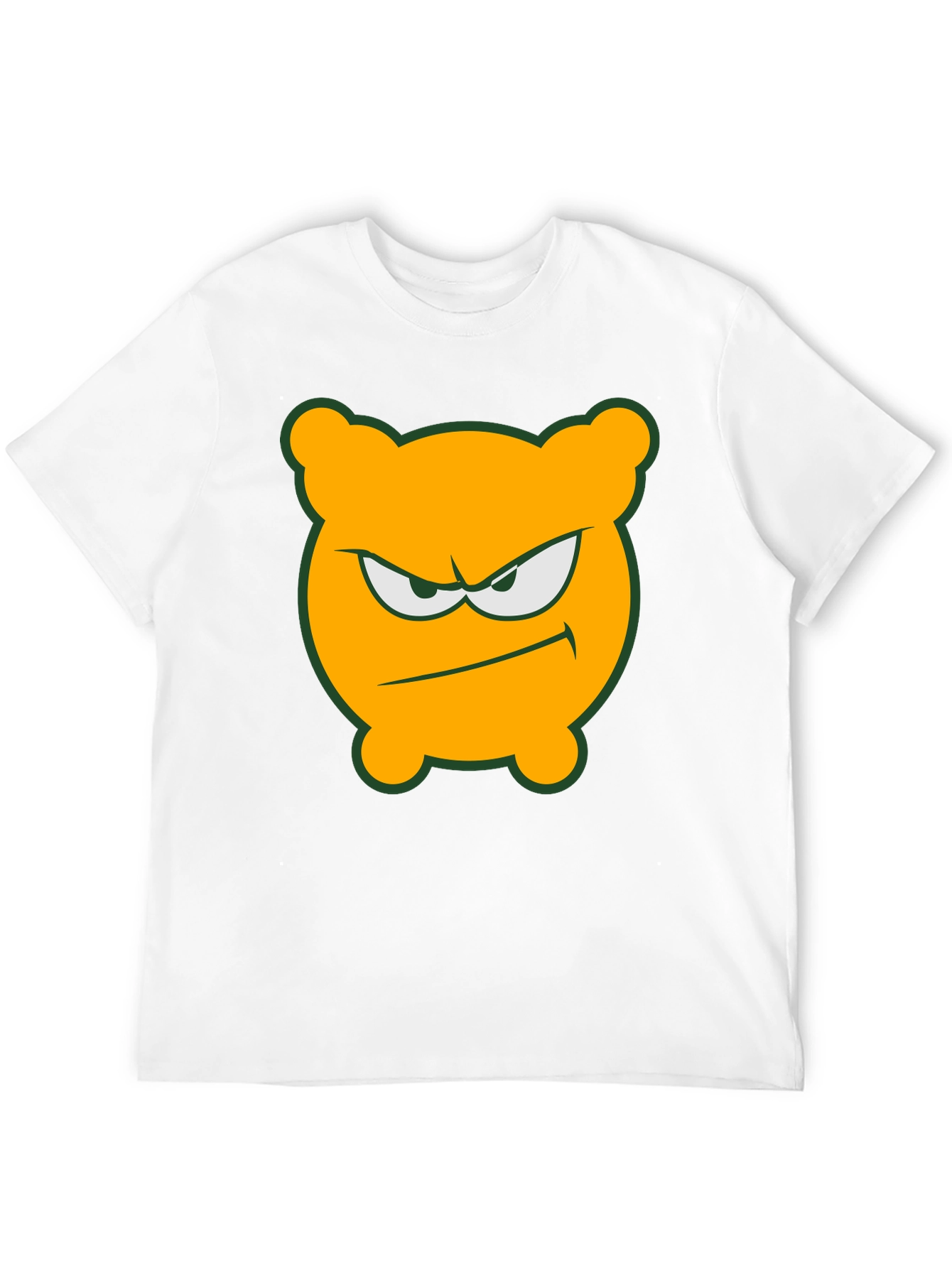 Angry Orange Bear T-Shirt - Black Cotton Tee